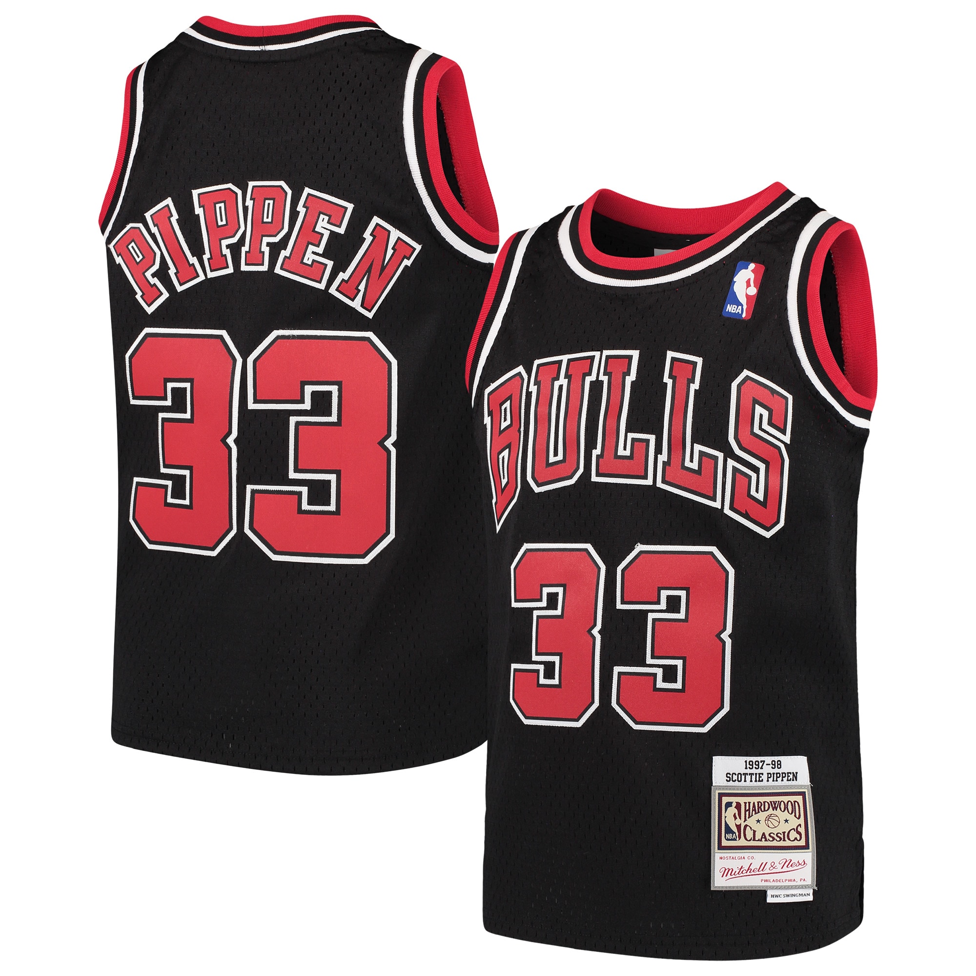 NBA youth chicago bulls scottie pippen mitchell amp ness black hardwood classics swingman throwback jersey Collection - Official Jerseys & Hats | NBA Store