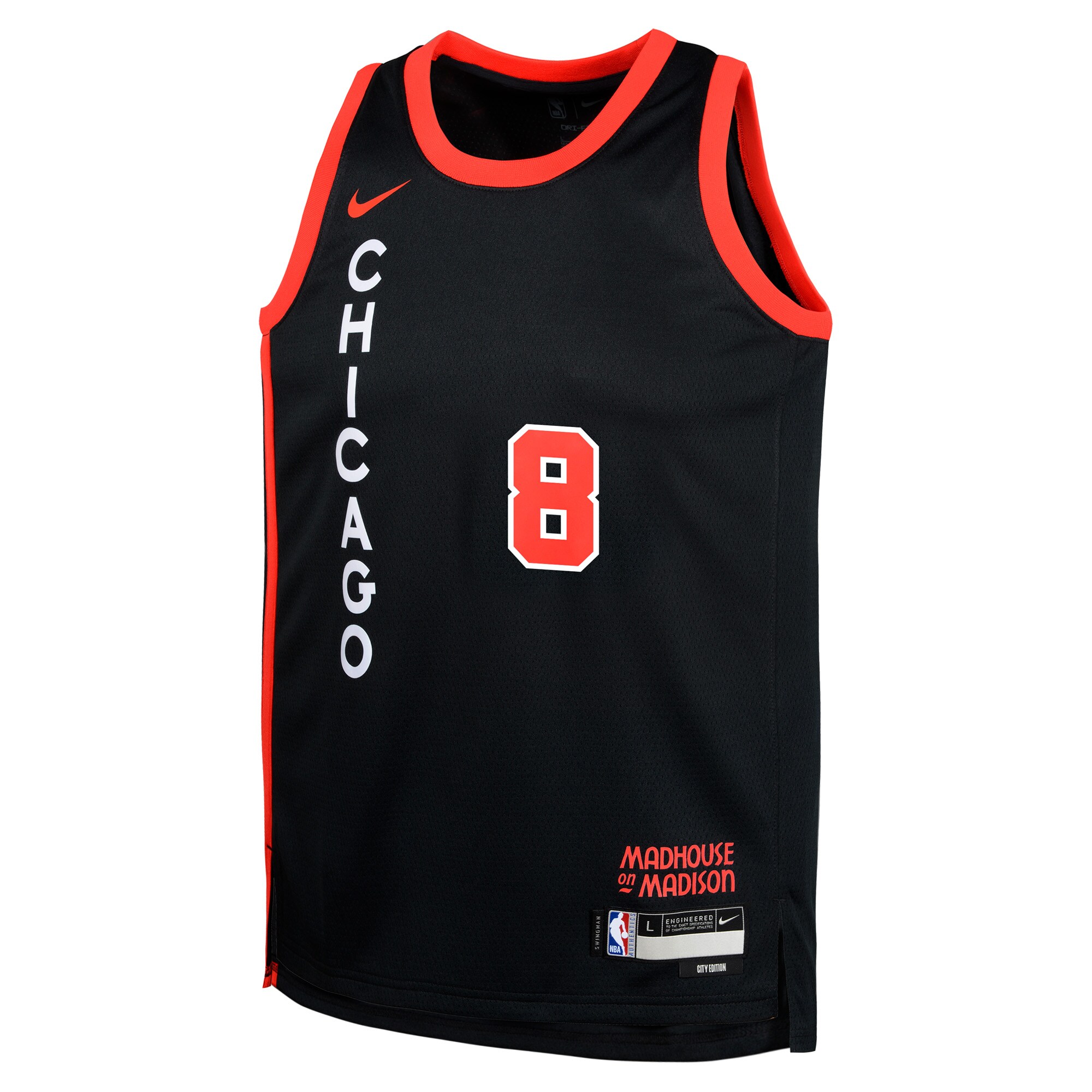 NBA youth chicago bulls zach lavine nike black swingman replica jersey – city edition Collection - Official Jerseys & Hats | NBA Store