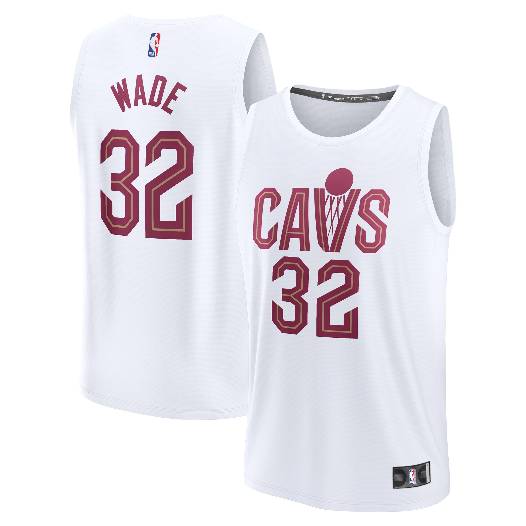 NBA youth cleveland cavaliers dean wade fanatics white fast break replica player jersey – association edition Collection - Official Jerseys & Hats | NBA Store