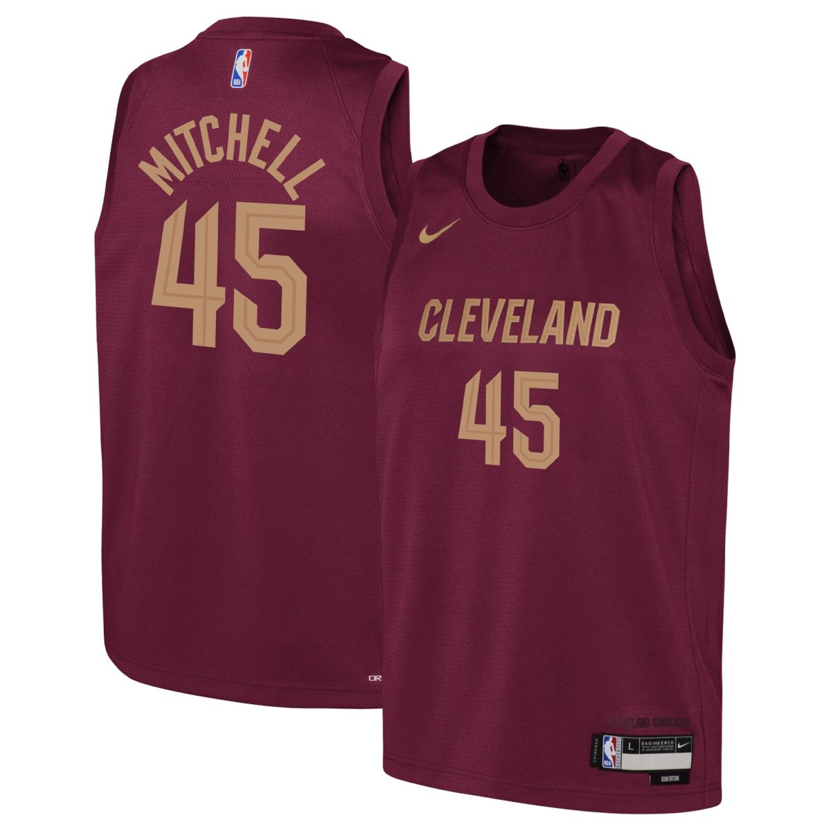 NBA youth cleveland cavaliers donovan mitchell nike wine swingman jersey – icon edition Collection - Official Jerseys & Hats | NBA Store