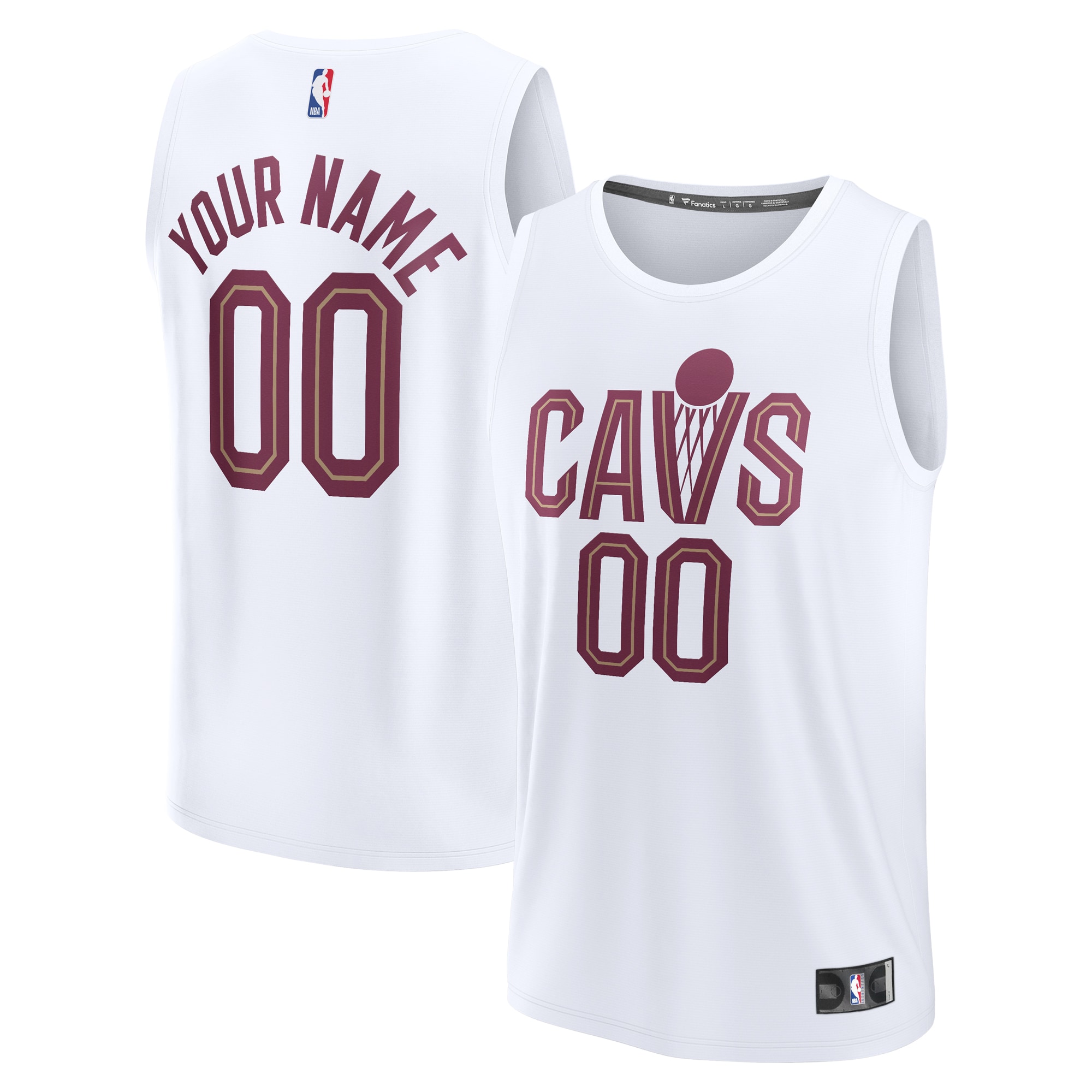 NBA youth cleveland cavaliers fanatics white fast break replica custom jersey – association edition Collection - Official Jerseys & Hats | NBA Store