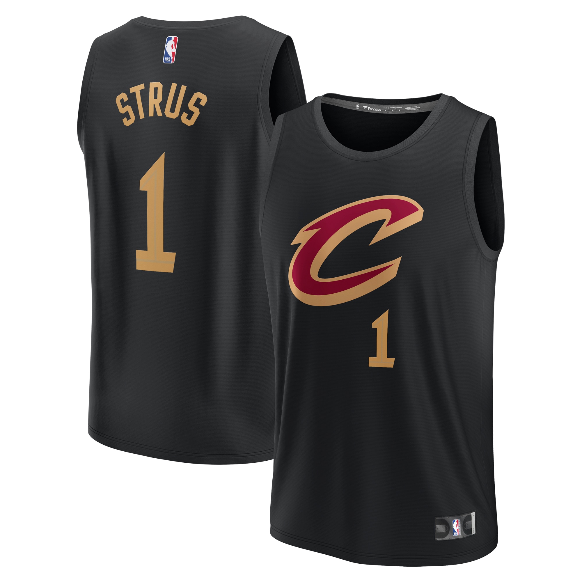 NBA youth cleveland cavaliers max strus fanatics black fast break replica player jersey – statement edition Collection - Official Jerseys & Hats | NBA Store