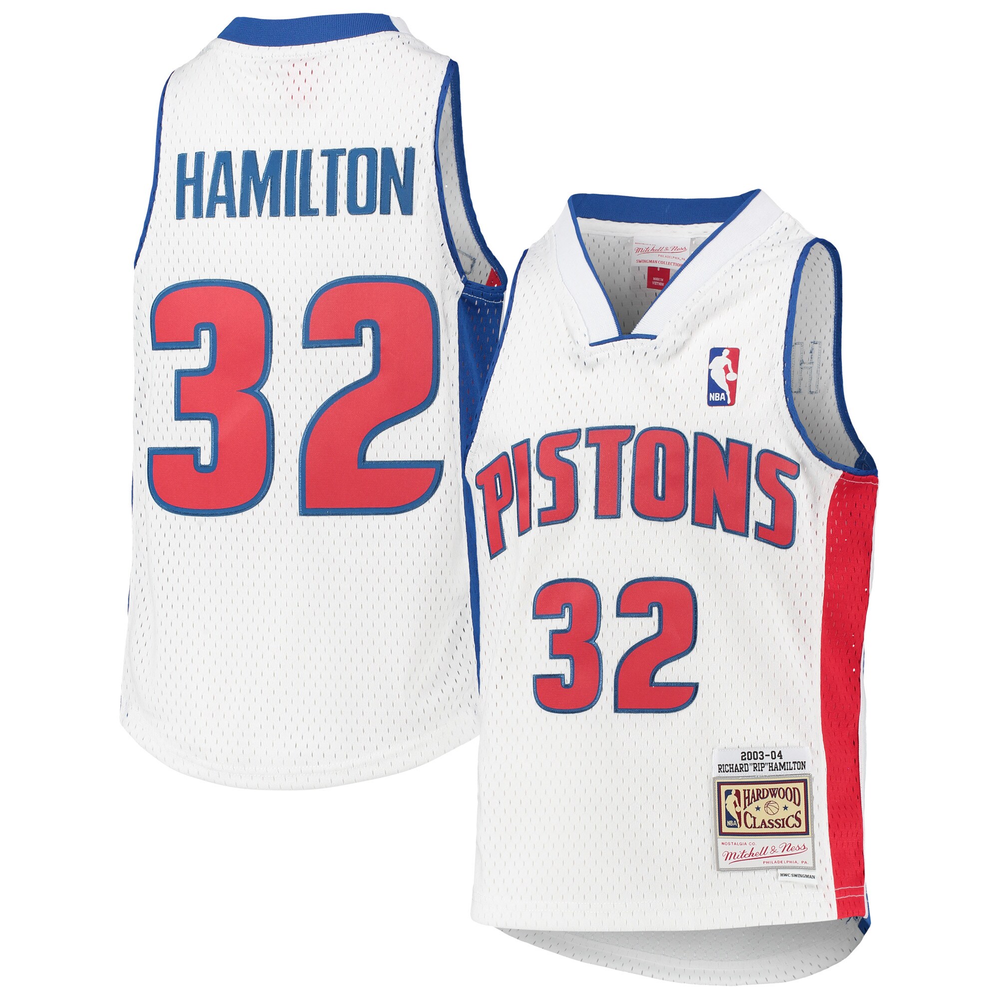 NBA youth detroit pistons richard hamilton mitchell amp ness white 200304 hardwood classics swingman jersey Collection - Official Jerseys & Hats | NBA Store