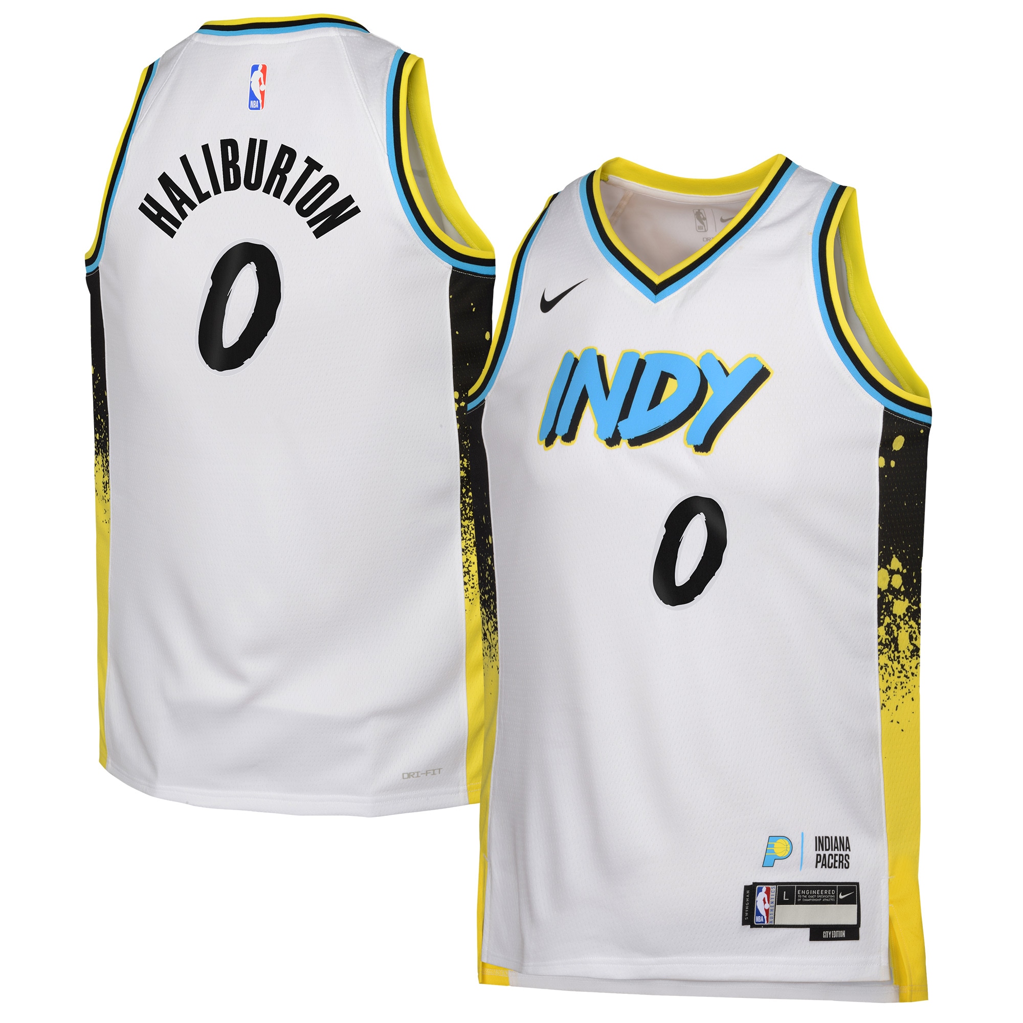 NBA youth indiana pacers tyrese haliburton nike white 202425 swingman player jersey – city edition Collection - Official Jerseys & Hats | NBA Store