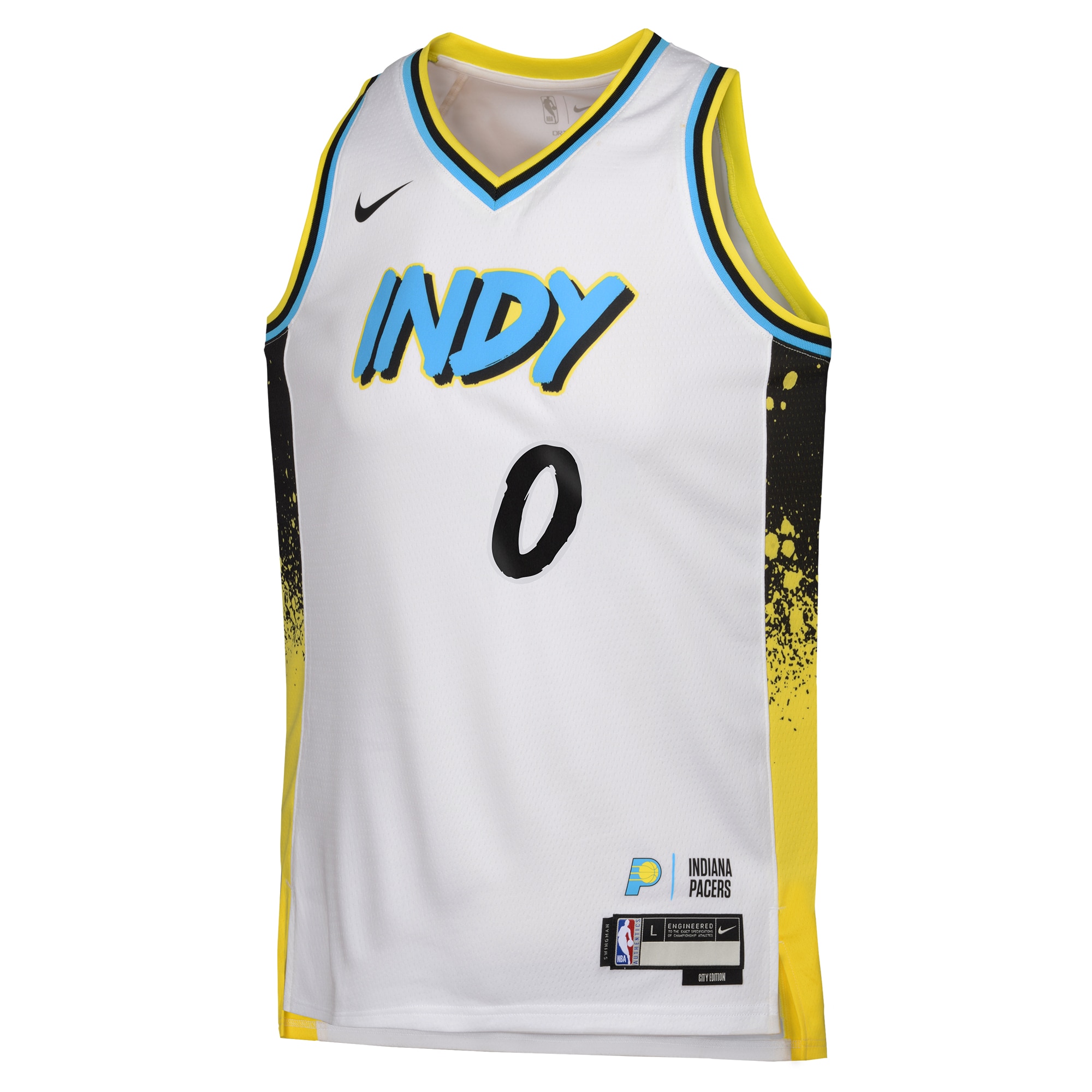 NBA youth indiana pacers tyrese haliburton nike white 202425 swingman player jersey – city edition Collection - Official Jerseys & Hats | NBA Store