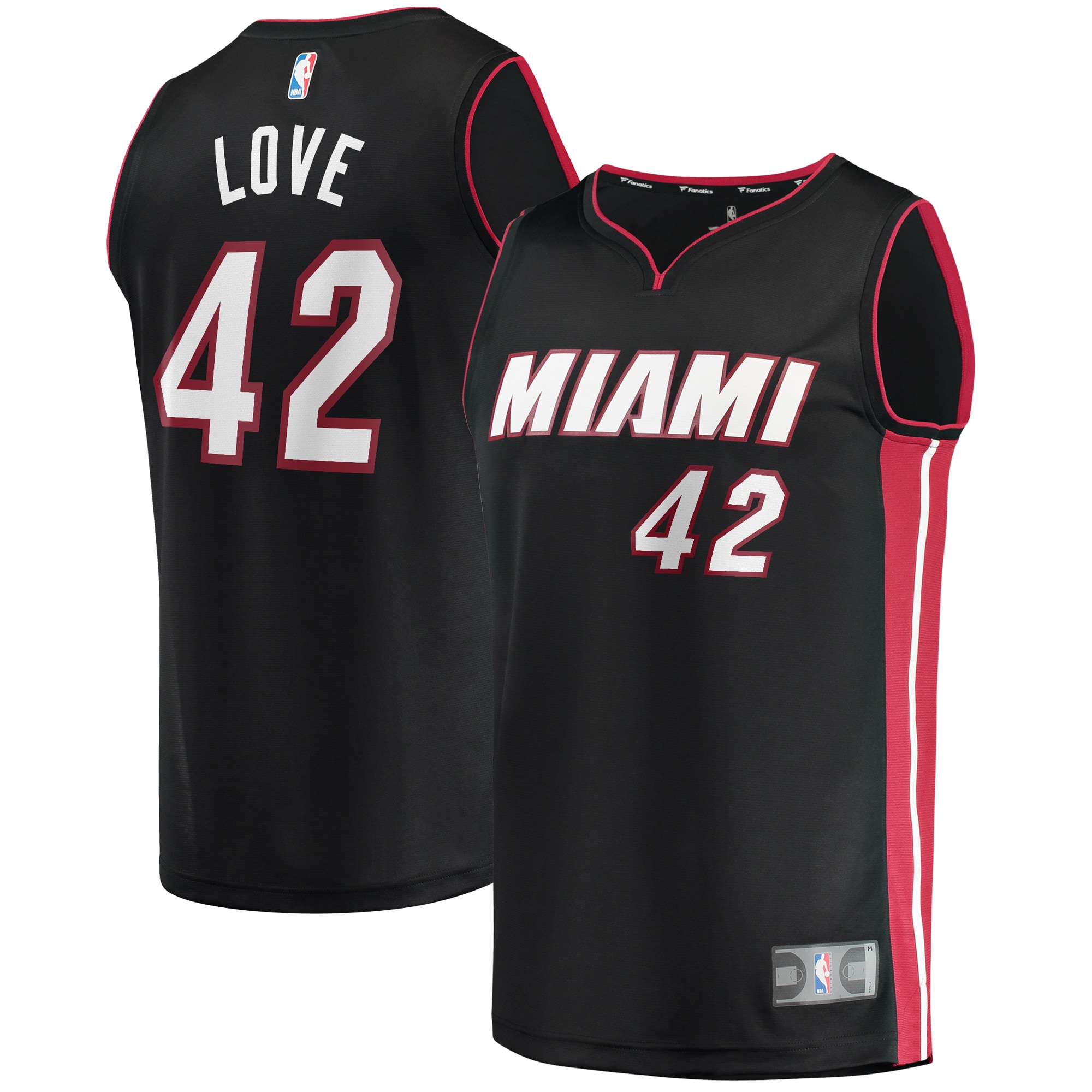 NBA youth miami heat kevin love fanatics black fast break player jersey – icon edition Collection - Official Jerseys & Hats | NBA Store