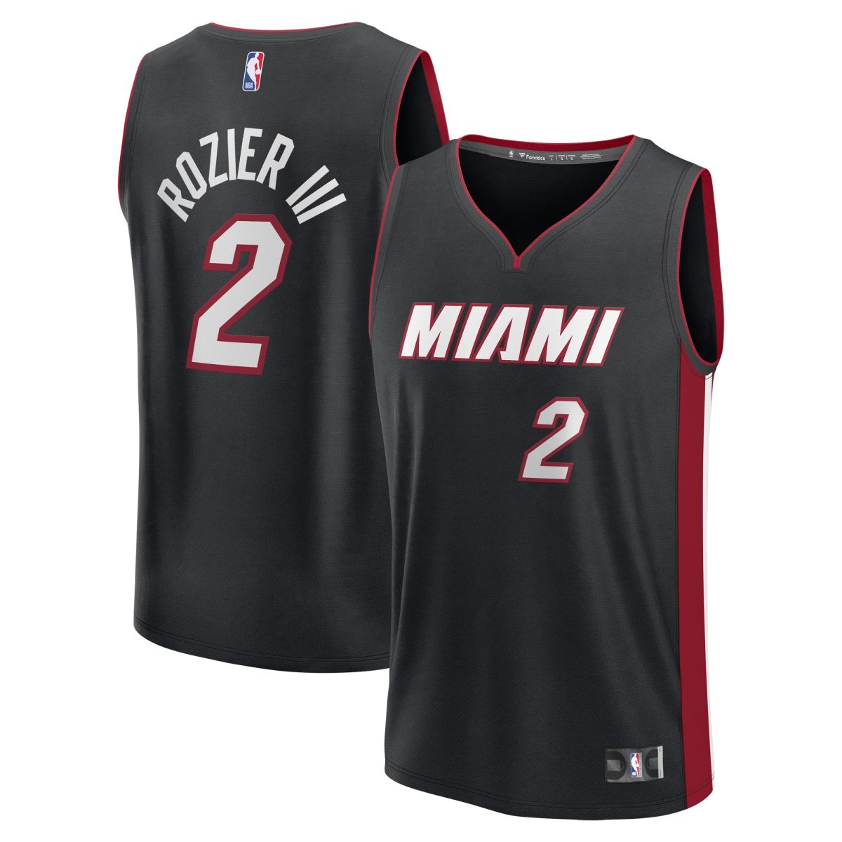 NBA youth miami heat terry rozier fanatics black fast break player jersey – icon edition Collection - Official Jerseys & Hats | NBA Store