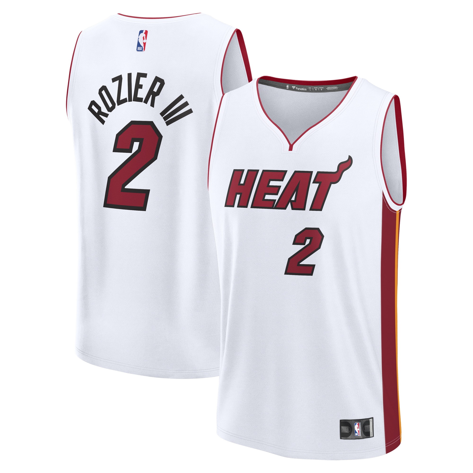 NBA youth miami heat terry rozier fanatics white fast break player jersey – association edition Collection - Official Jerseys & Hats | NBA Store