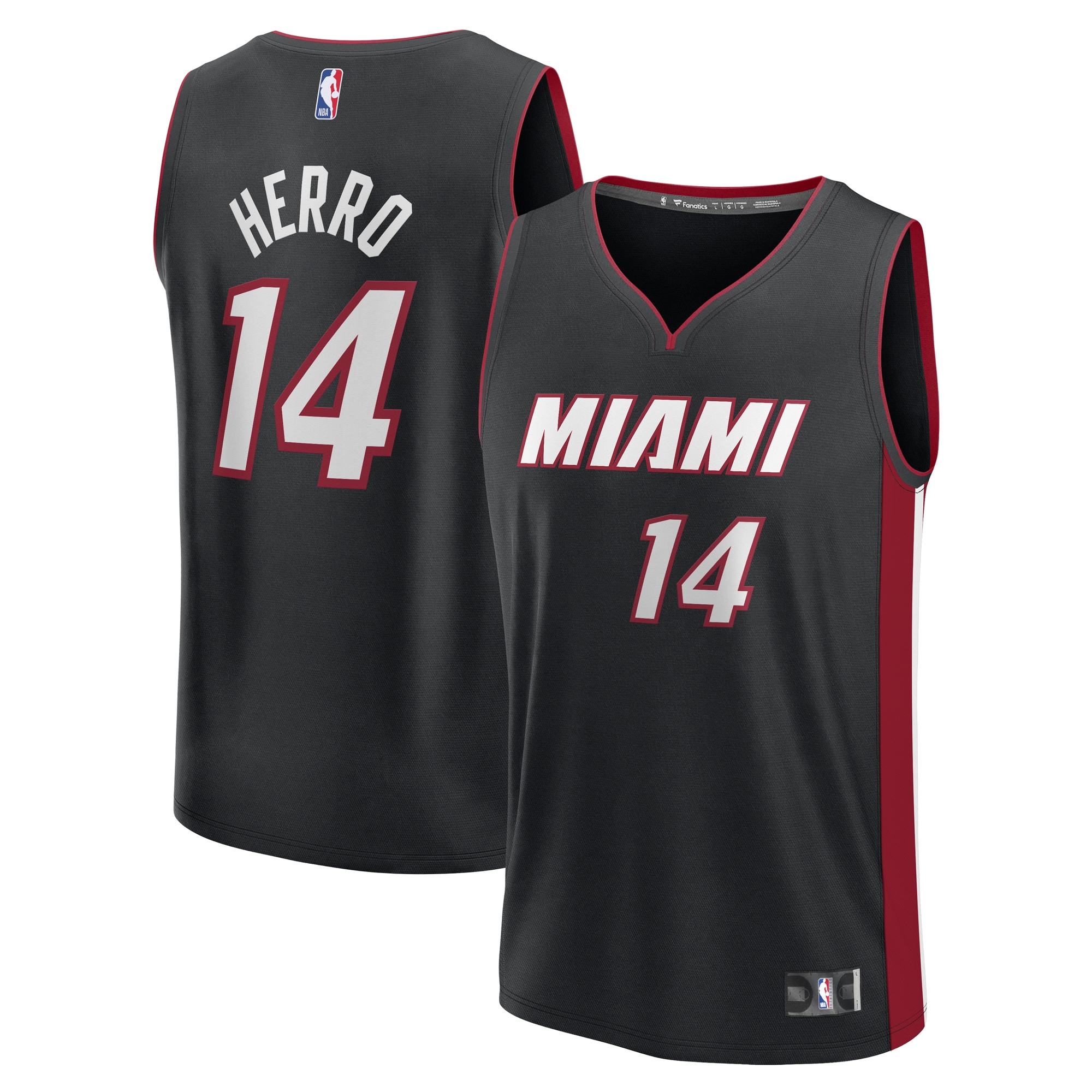 NBA youth miami heat tyler herro fanatics black fast break replica player jersey – icon edition Collection - Official Jerseys & Hats | NBA Store