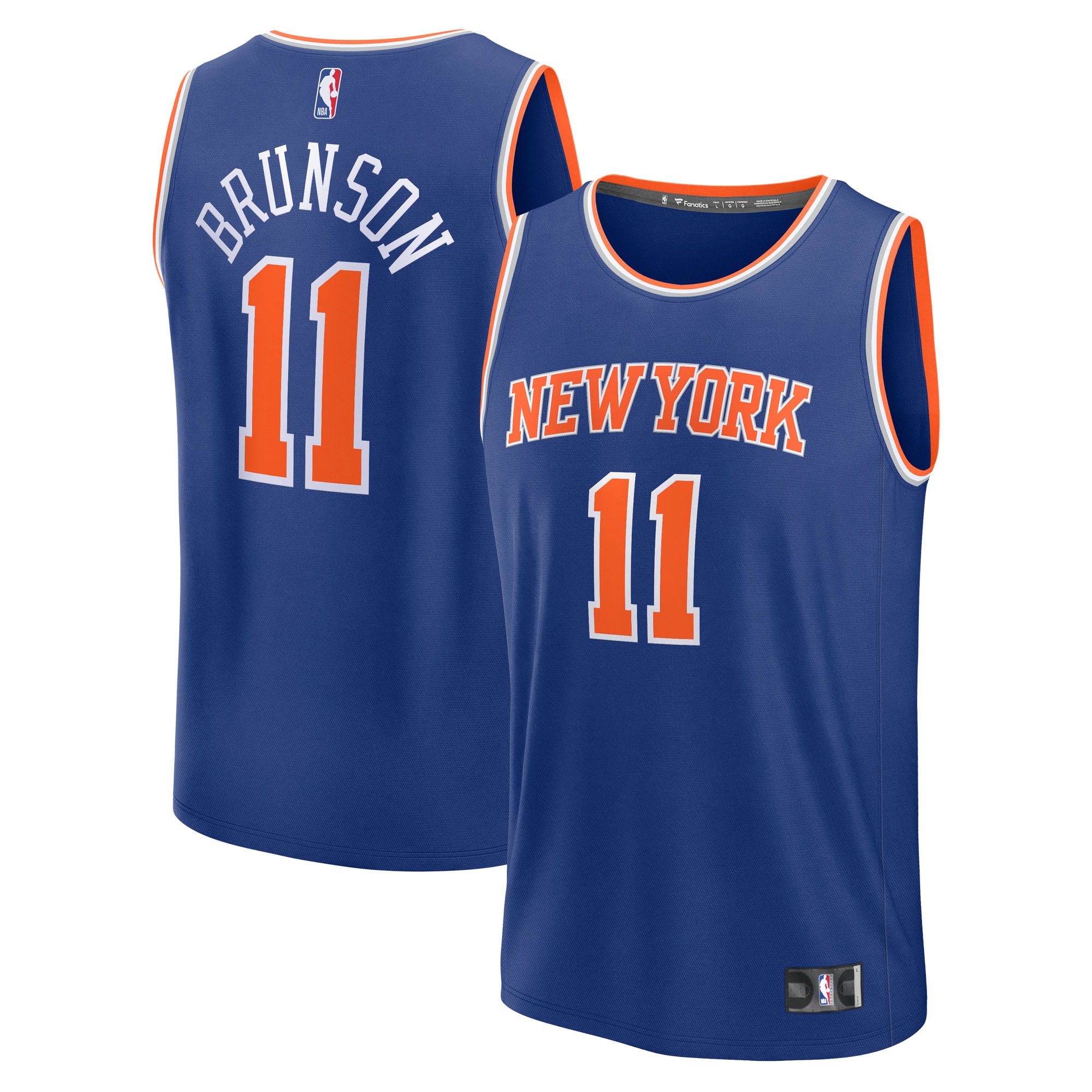 NBA youth new york knicks jalen brunson fanatics blue fast break replica player jersey – icon edition Collection - Official Jerseys & Hats | NBA Store