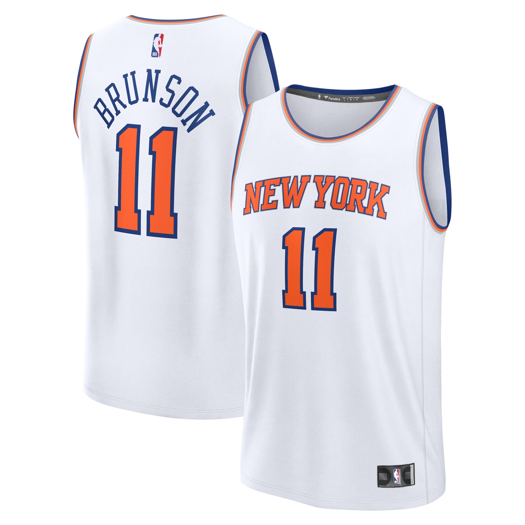 NBA youth new york knicks jalen brunson fanatics white fast break replica player jersey – association edition Collection - Official Jerseys & Hats | NBA Store