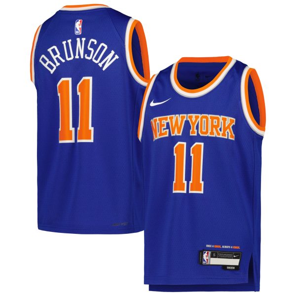 NBA youth new york knicks jalen brunson nike blue swingman jersey – icon edition Collection - Official Jerseys & Hats | NBA Store