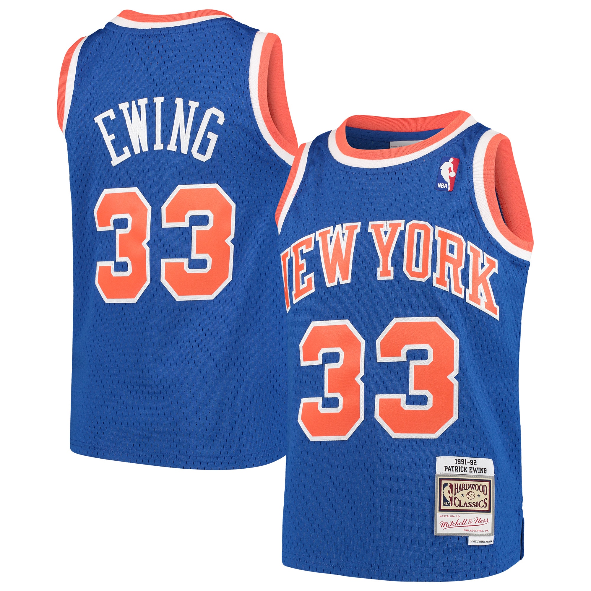 NBA youth new york knicks patrick ewing mitchell amp ness blue hardwood classics swingman throwback jersey Collection - Official Jerseys & Hats | NBA Store