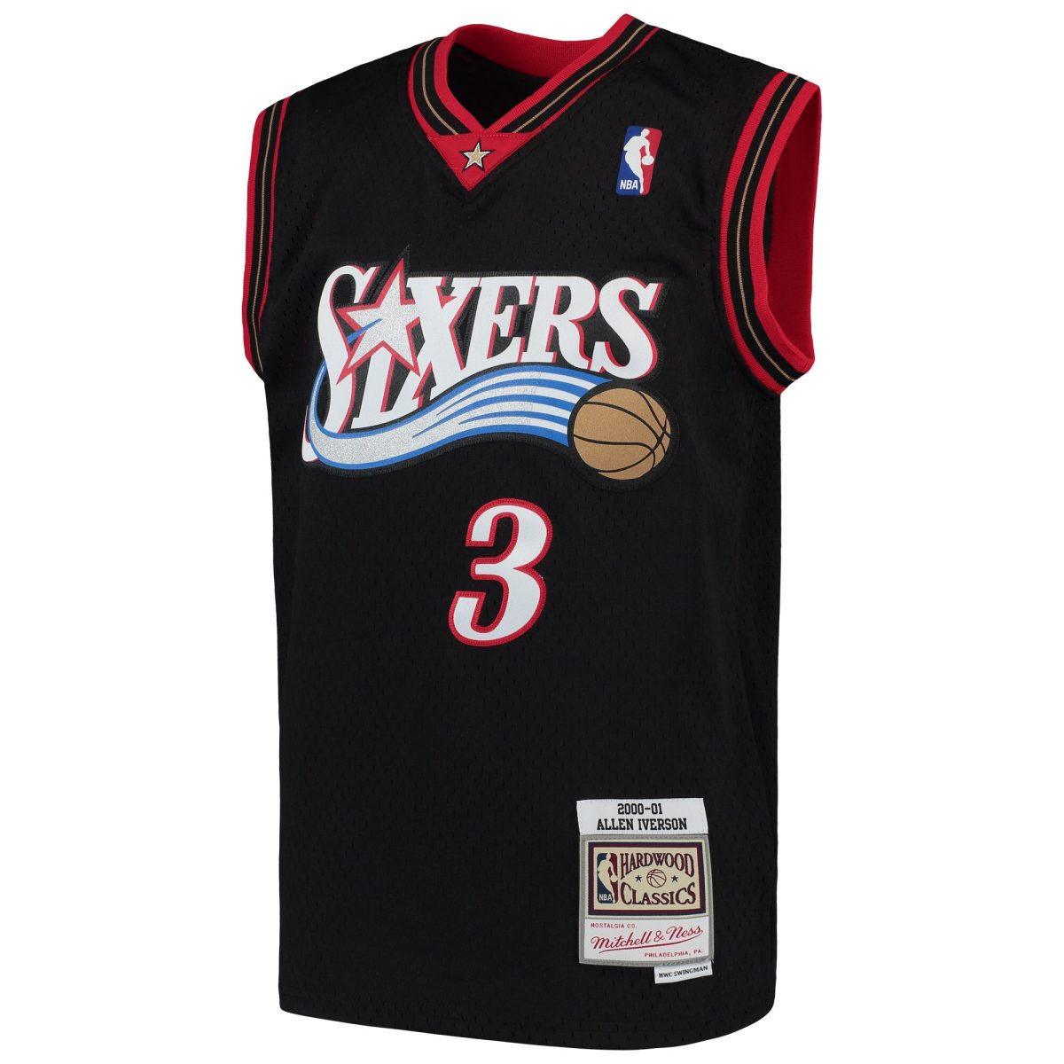 NBA youth philadelphia 76ers allen iverson mitchell amp ness black hardwood classics swingman throwback jersey Collection - Official Jerseys & Hats | NBA Store