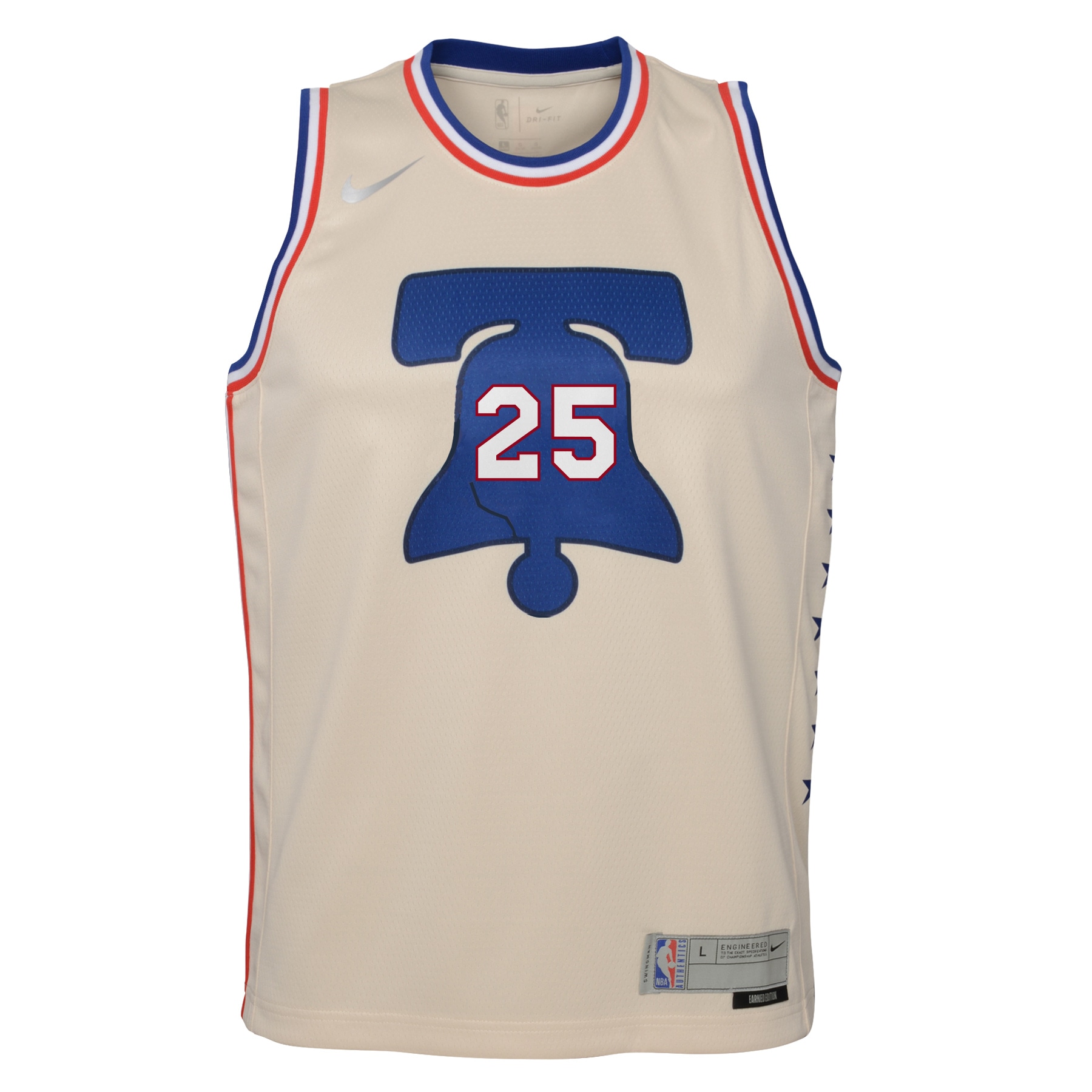 NBA youth philadelphia 76ers ben simmons nike cream 202021 swingman player jersey – earned edition Collection - Official Jerseys & Hats | NBA Store