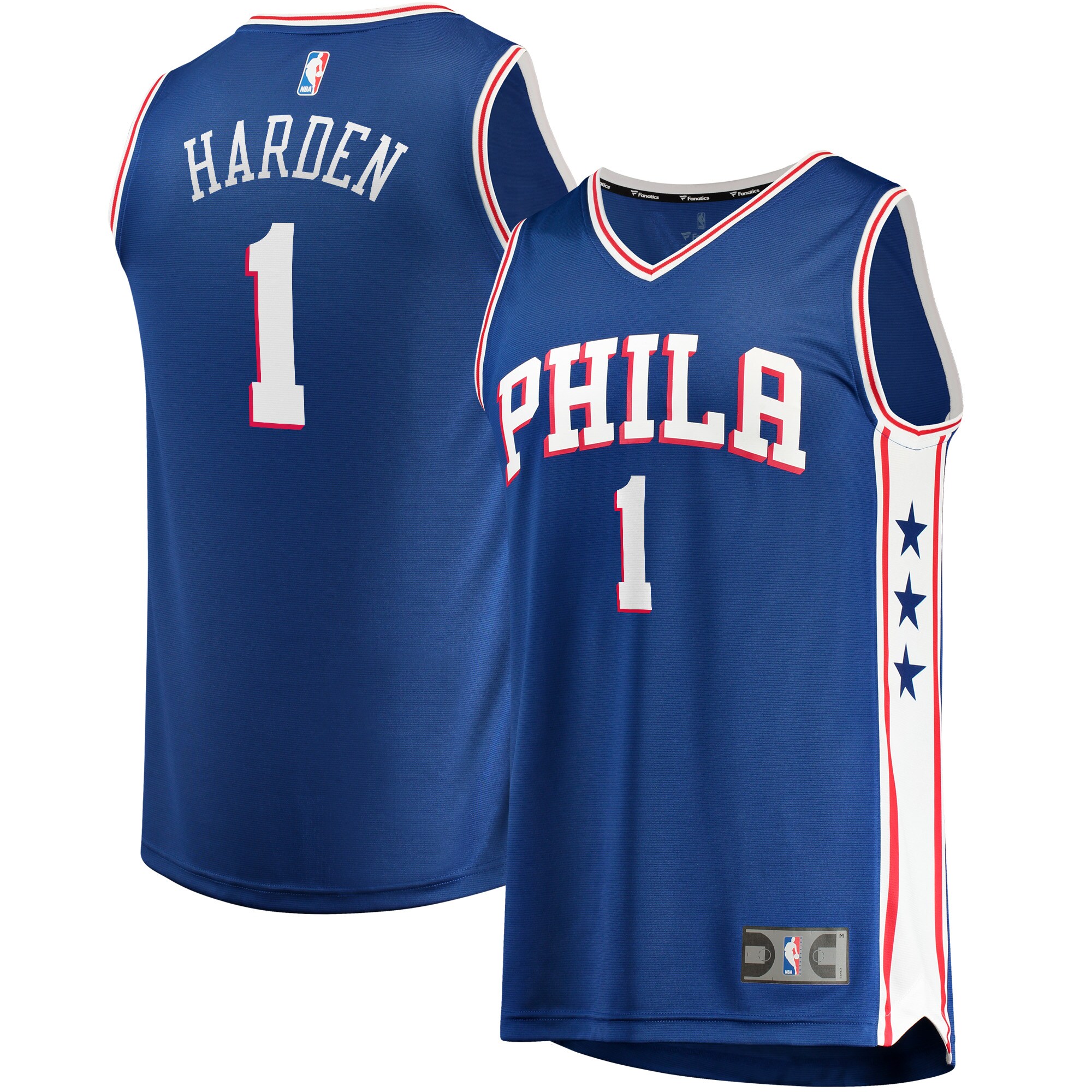 NBA youth philadelphia 76ers james harden fanatics royal fast break replica player jersey – icon edition Collection - Official Jerseys & Hats | NBA Store