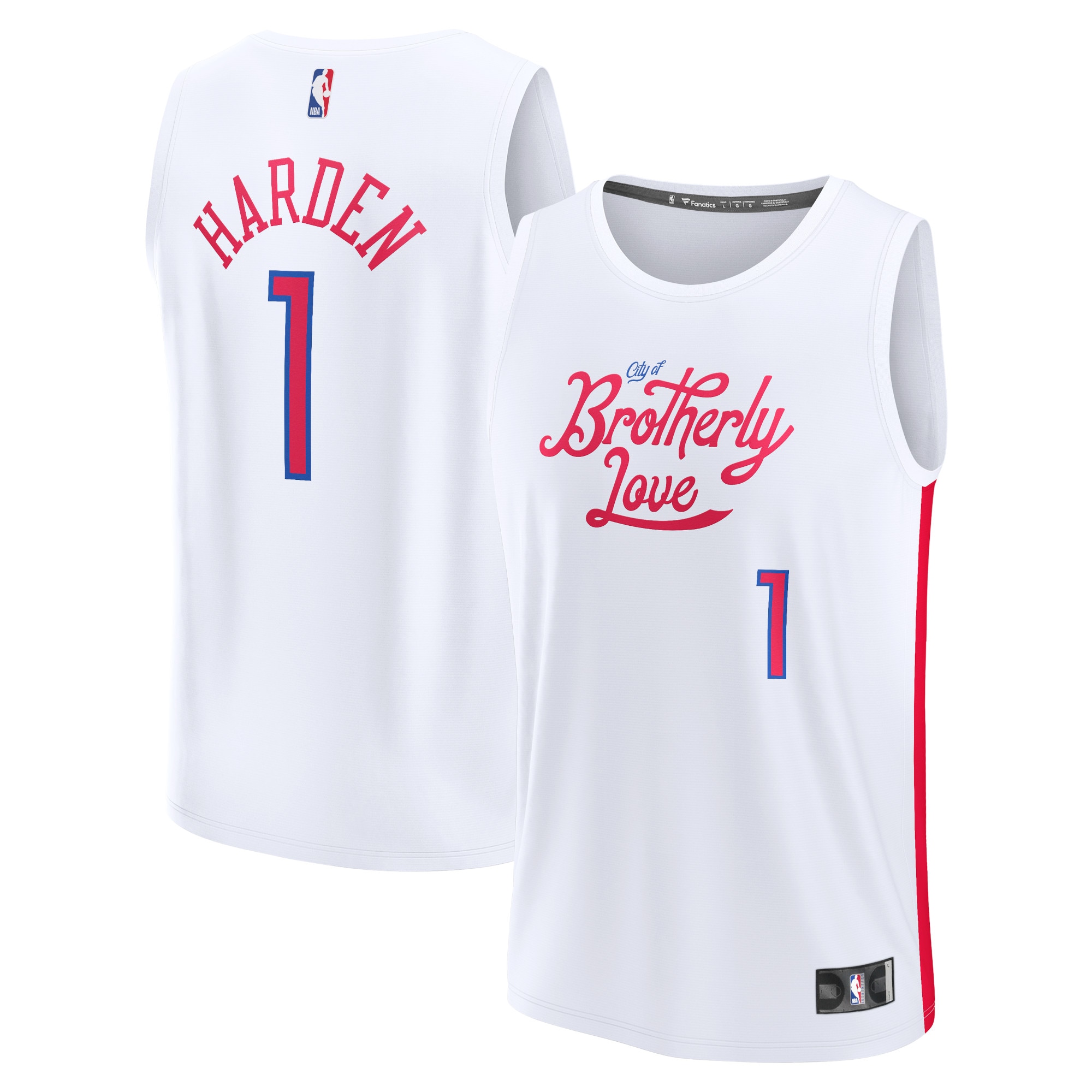 NBA youth philadelphia 76ers james harden fanatics white fastbreak jersey – city edition Collection - Official Jerseys & Hats | NBA Store