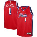 NBA youth philadelphia 76ers james harden jordan brand red swingman jersey – statement edition Collection - Official Jerseys & Hats | NBA Store