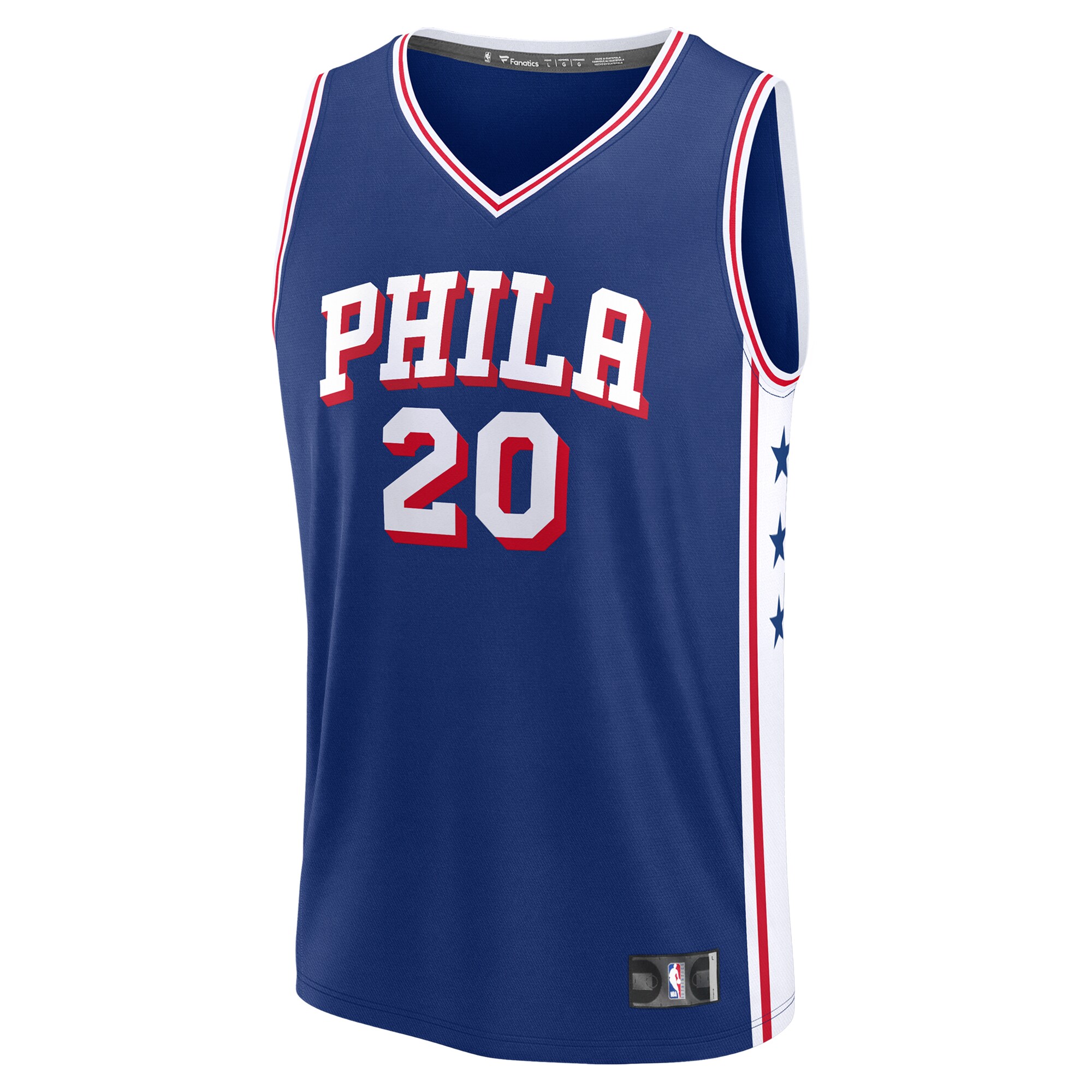 NBA youth philadelphia 76ers jared mccain fanatics royal 2024 nba draft fast break player jersey – icon edition Collection - Official Jerseys & Hats | NBA Store