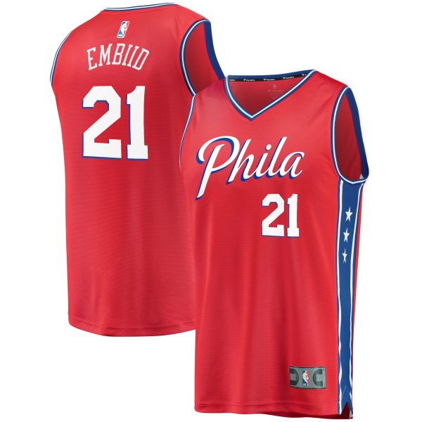 NBA youth philadelphia 76ers joel embiid fanatics red 201920 fast break replica player team jersey – statement edition Collection - Official Jerseys & Hats | NBA Store