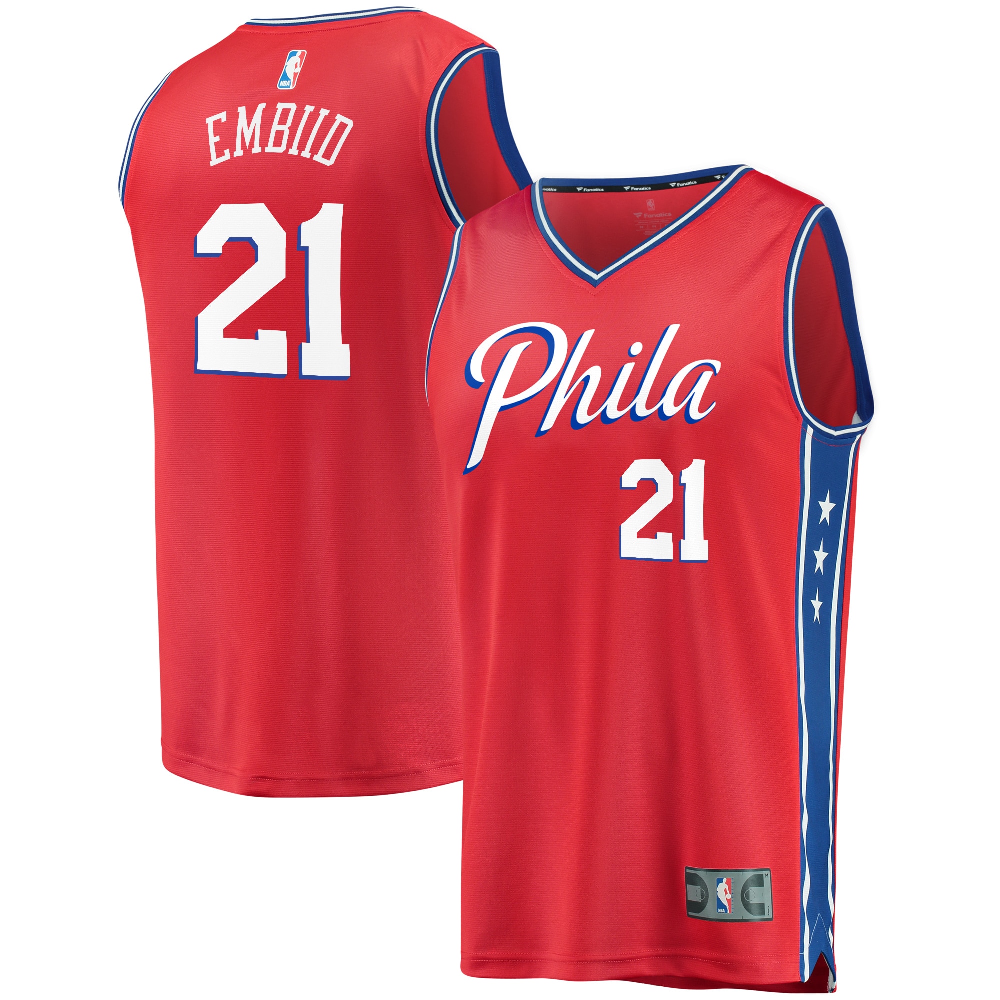 NBA youth philadelphia 76ers joel embiid fanatics red 201920 fast break replica player team jersey – statement edition Collection - Official Jerseys & Hats | NBA Store