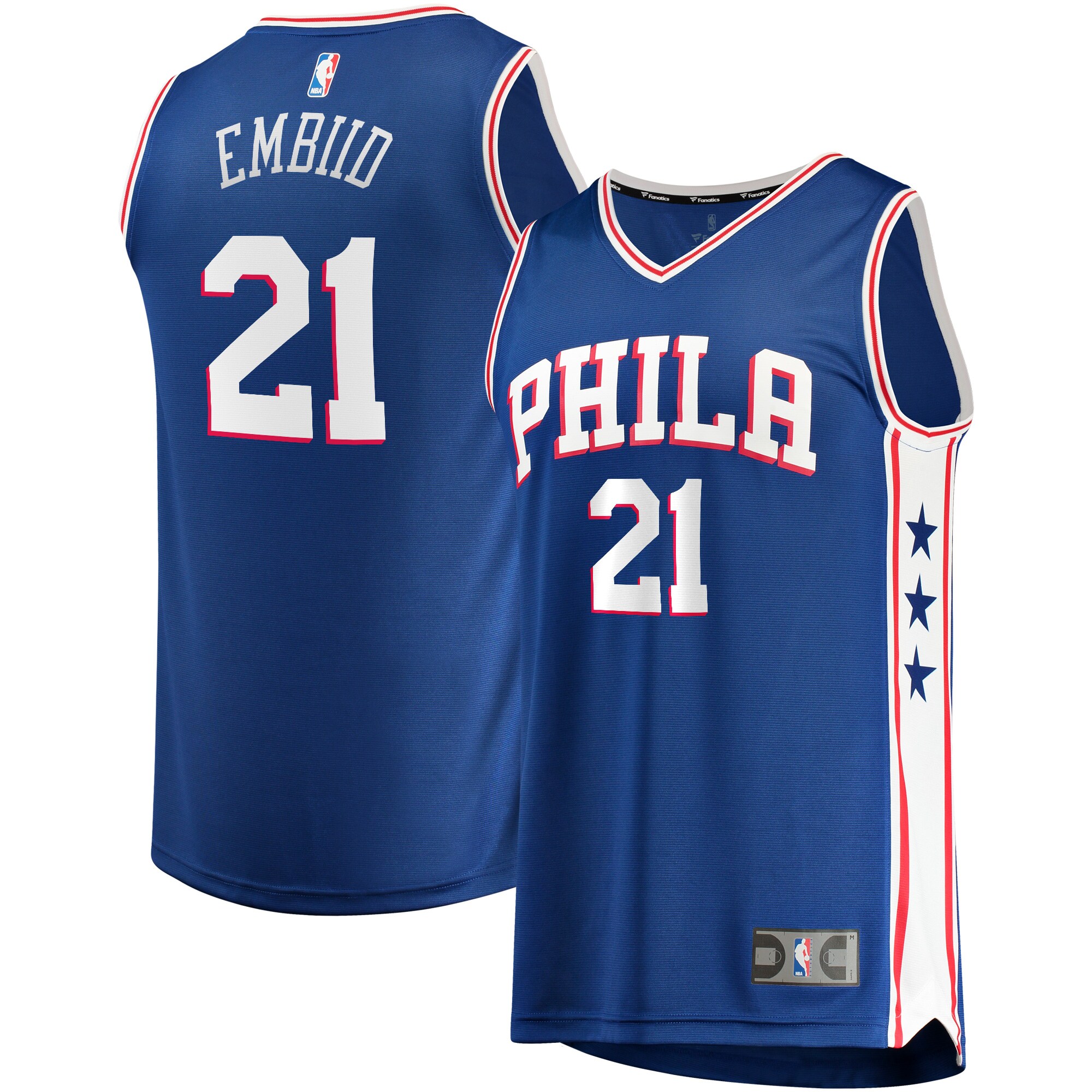NBA youth philadelphia 76ers joel embiid fanatics royal fast break replica player jersey – icon edition Collection - Official Jerseys & Hats | NBA Store