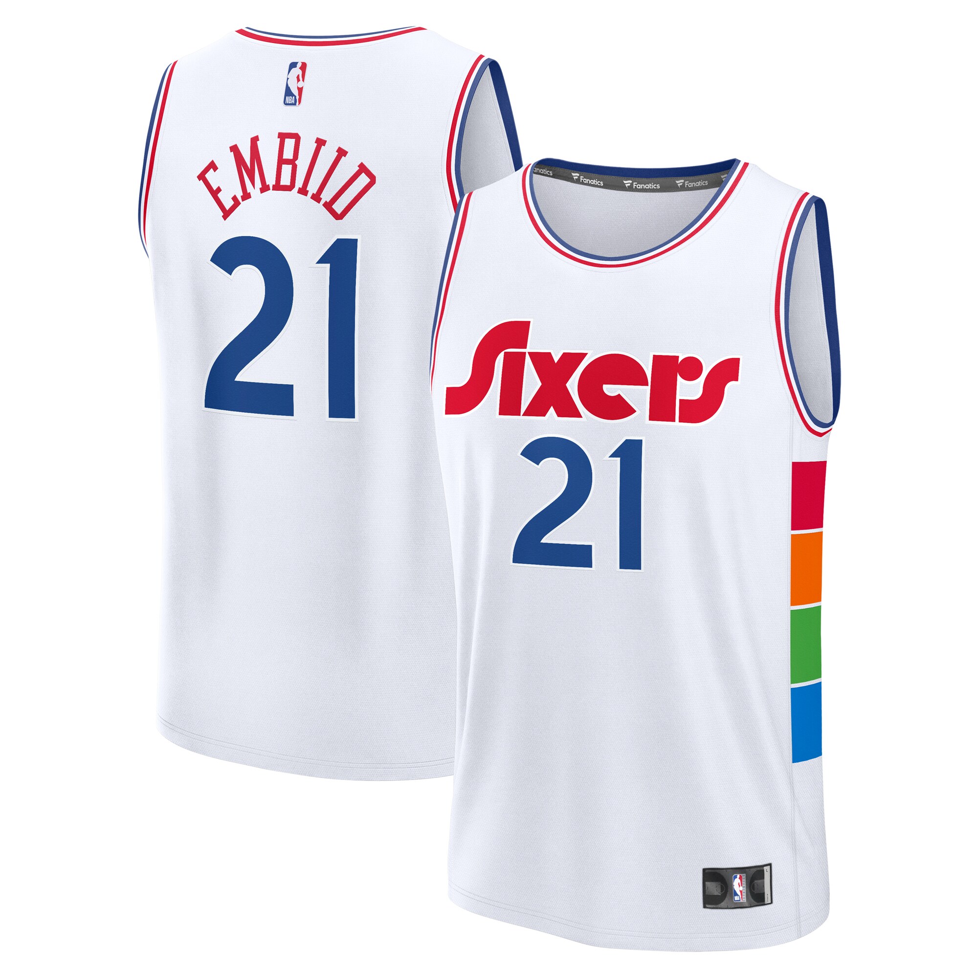 NBA youth philadelphia 76ers joel embiid fanatics white 202425 fast break player jersey – city edition Collection - Official Jerseys & Hats | NBA Store