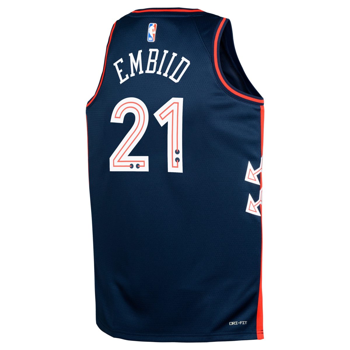 NBA youth philadelphia 76ers joel embiid nike navy swingman replica jersey – city edition Collection - Official Jerseys & Hats | NBA Store