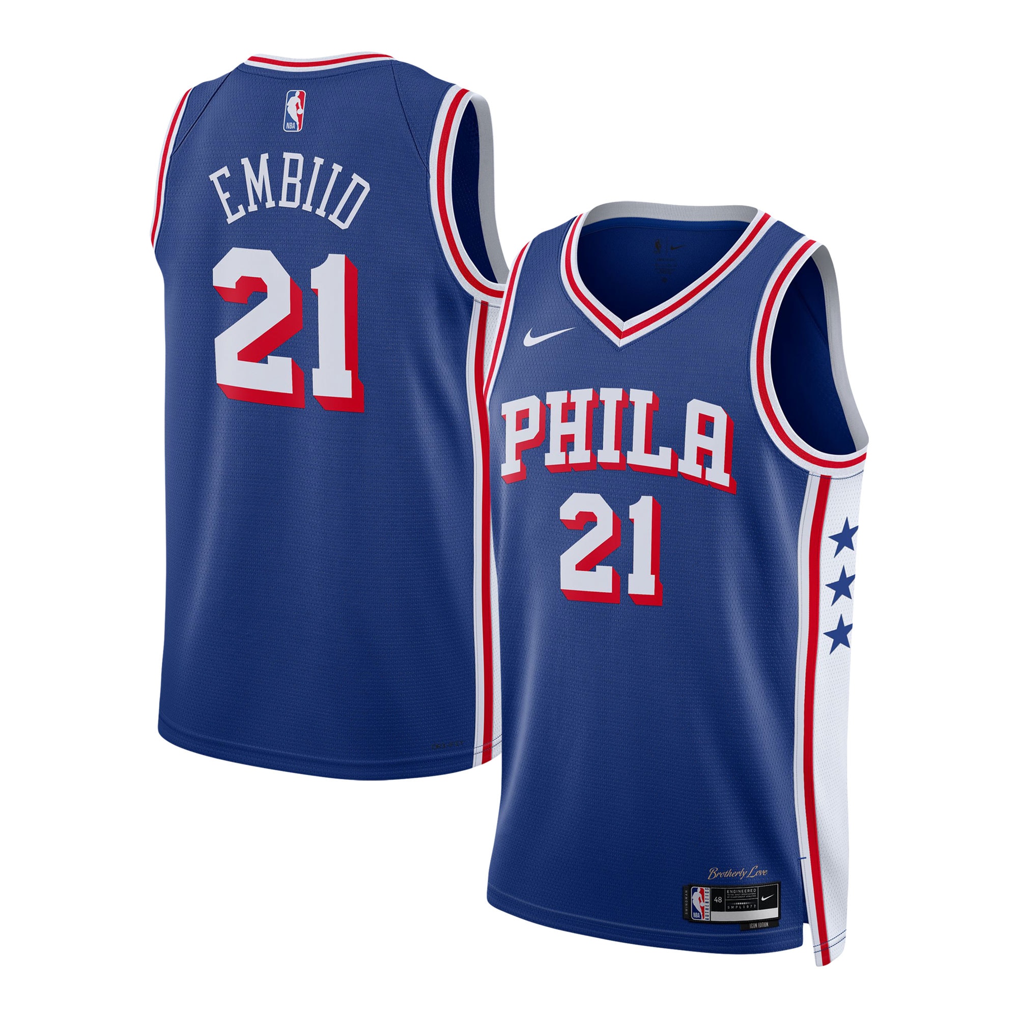 NBA youth philadelphia 76ers joel embiid nike royal swingman jersey – icon edition Collection - Official Jerseys & Hats | NBA Store