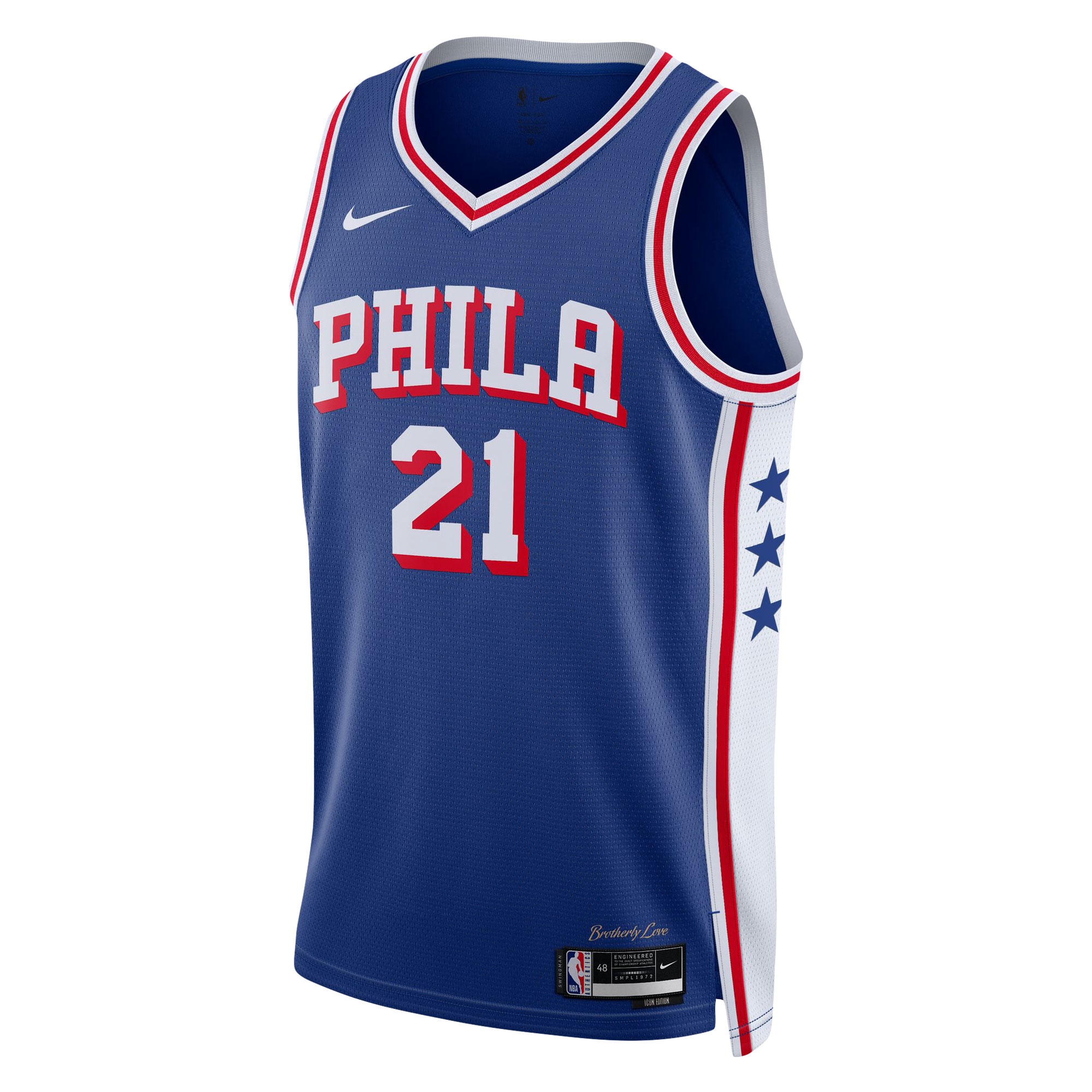 NBA youth philadelphia 76ers joel embiid nike royal swingman jersey – icon edition Collection - Official Jerseys & Hats | NBA Store