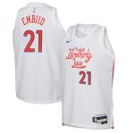 NBA youth philadelphia 76ers joel embiid nike white 202223 swingman jersey – city edition Collection - Official Jerseys & Hats | NBA Store