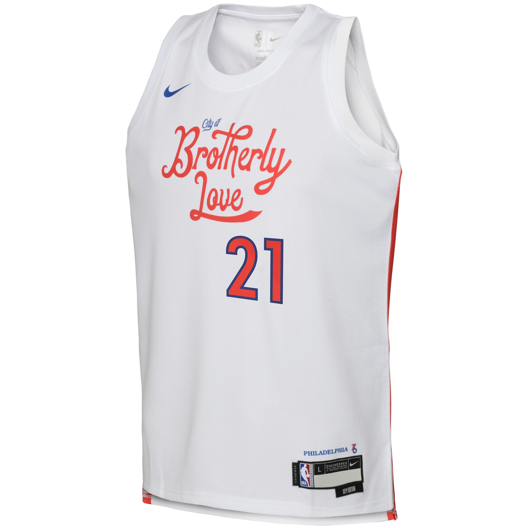 NBA youth philadelphia 76ers joel embiid nike white 202223 swingman jersey – city edition Collection - Official Jerseys & Hats | NBA Store