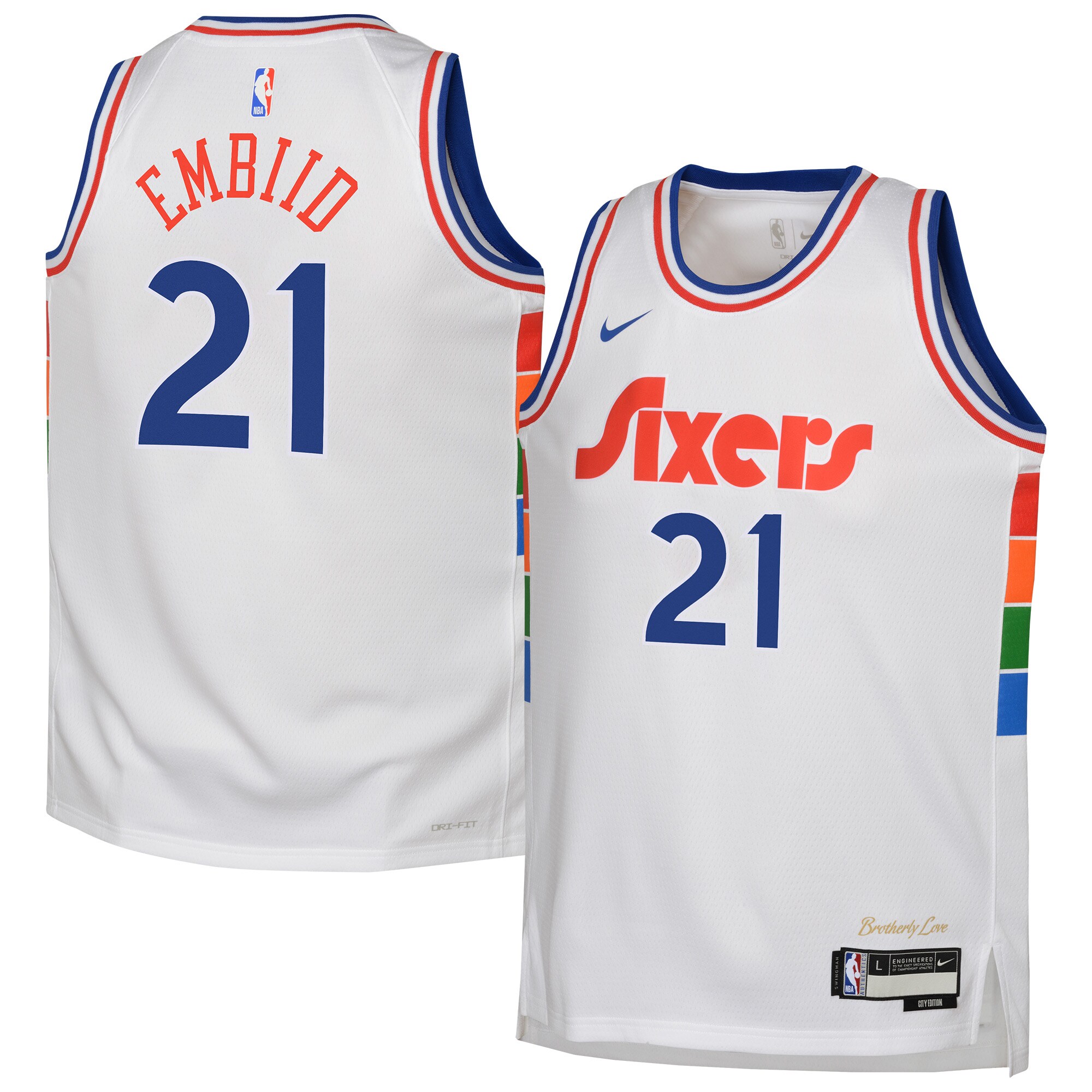 NBA youth philadelphia 76ers joel embiid nike white 202425 swingman player jersey – city edition Collection - Official Jerseys & Hats | NBA Store