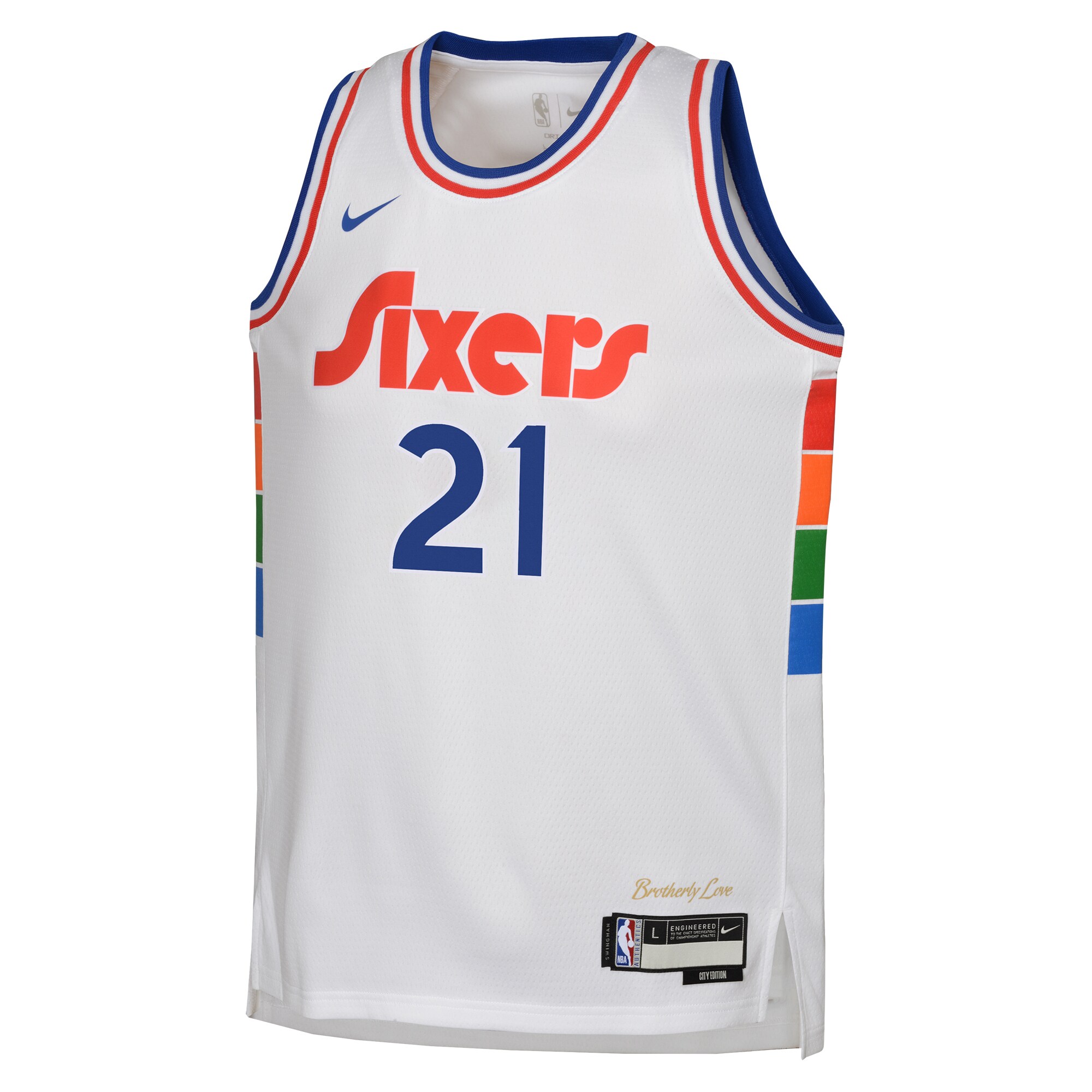 NBA youth philadelphia 76ers joel embiid nike white 202425 swingman player jersey – city edition Collection - Official Jerseys & Hats | NBA Store