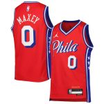 NBA youth philadelphia 76ers tyrese maxey jordan brand red swingman jersey – statement edition Collection - Official Jerseys & Hats | NBA Store