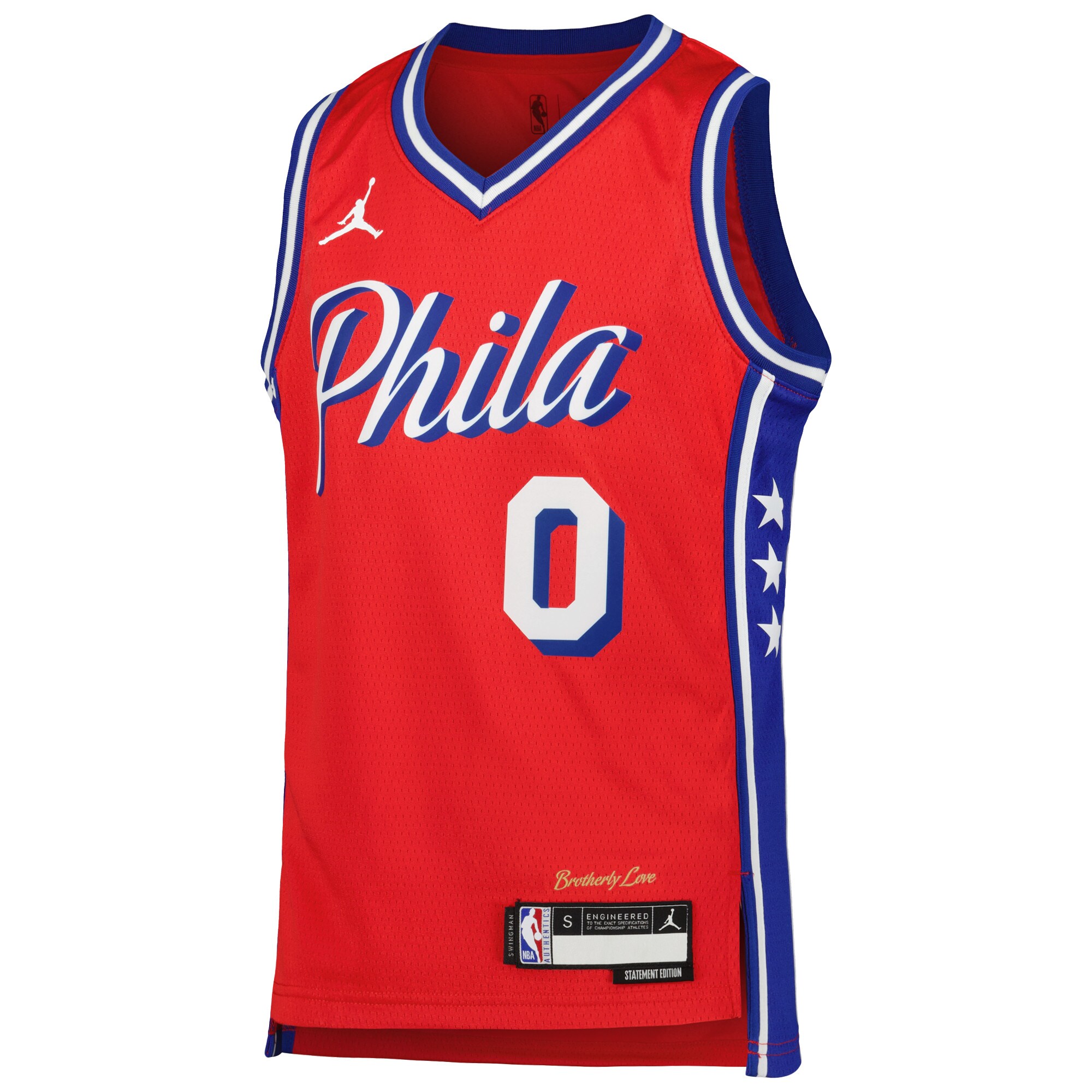 NBA youth philadelphia 76ers tyrese maxey jordan brand red swingman jersey – statement edition Collection - Official Jerseys & Hats | NBA Store