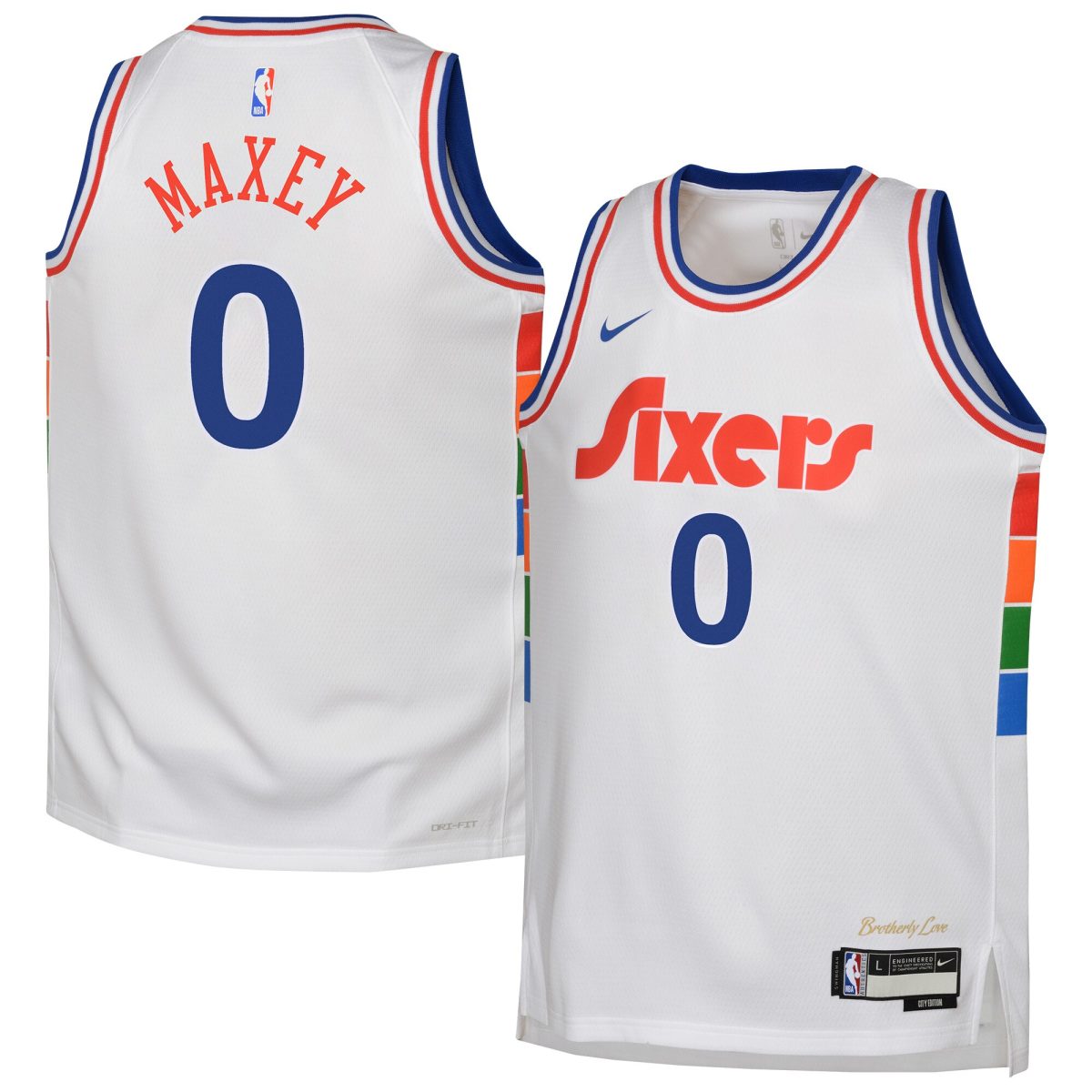 NBA youth philadelphia 76ers tyrese maxey nike white 202425 swingman player jersey – city edition Collection - Official Jerseys & Hats | NBA Store