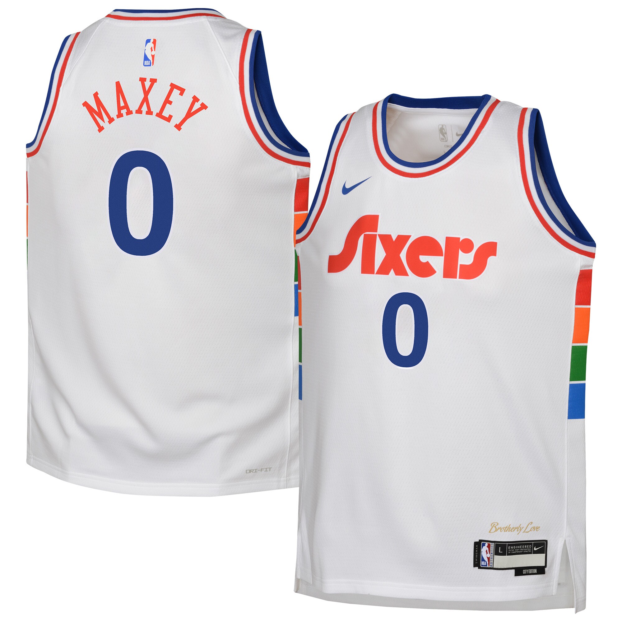 NBA youth philadelphia 76ers tyrese maxey nike white 202425 swingman player jersey – city edition Collection - Official Jerseys & Hats | NBA Store