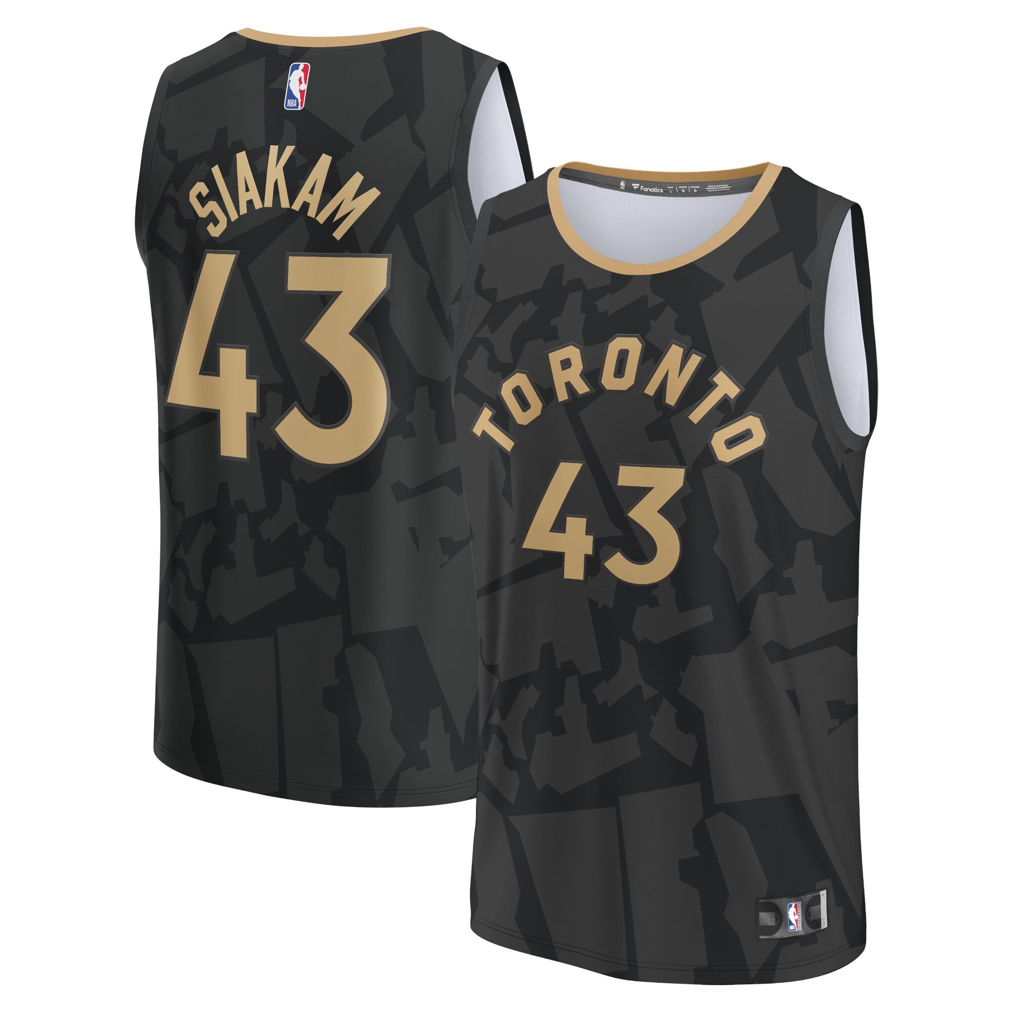 NBA youth toronto raptors pascal siakam fanatics black fastbreak jersey – city edition Collection - Official Jerseys & Hats | NBA Store