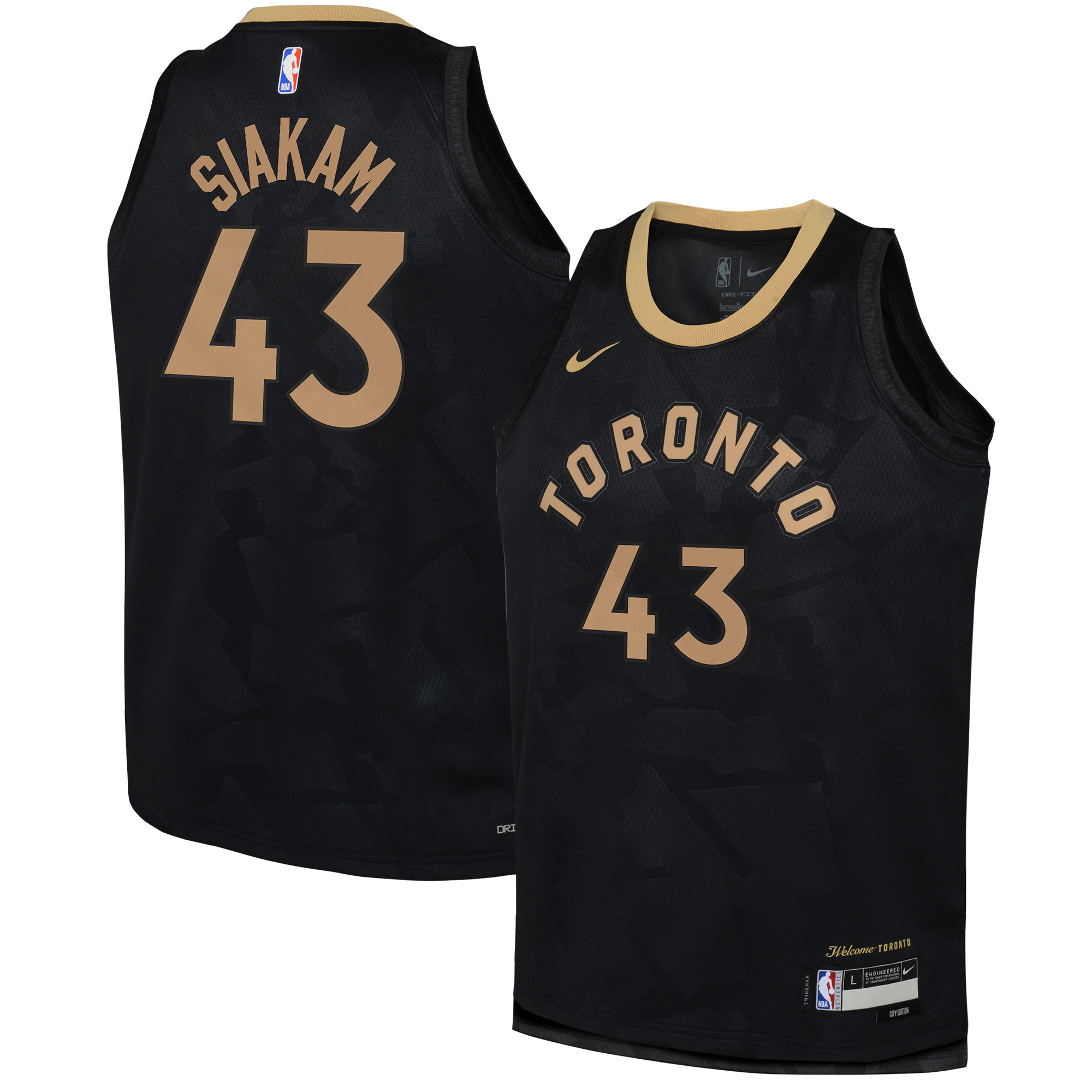 NBA youth toronto raptors pascal siakam nike black 202223 swingman jersey – city edition Collection - Official Jerseys & Hats | NBA Store