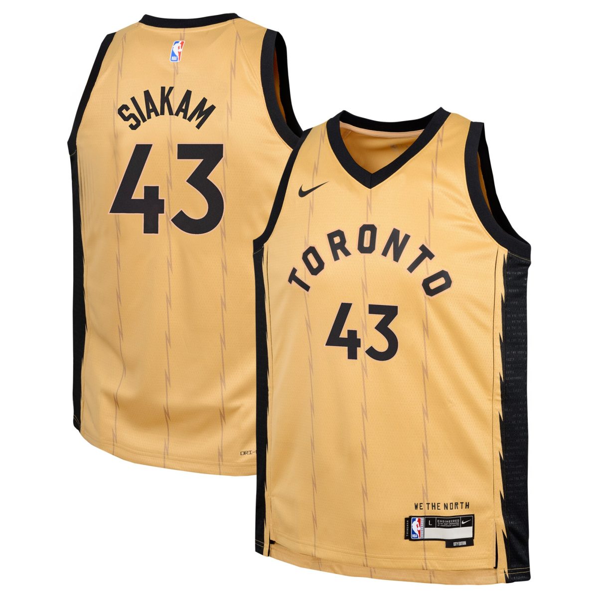 NBA youth toronto raptors pascal siakam nike gold swingman replica jersey – city edition Collection - Official Jerseys & Hats | NBA Store