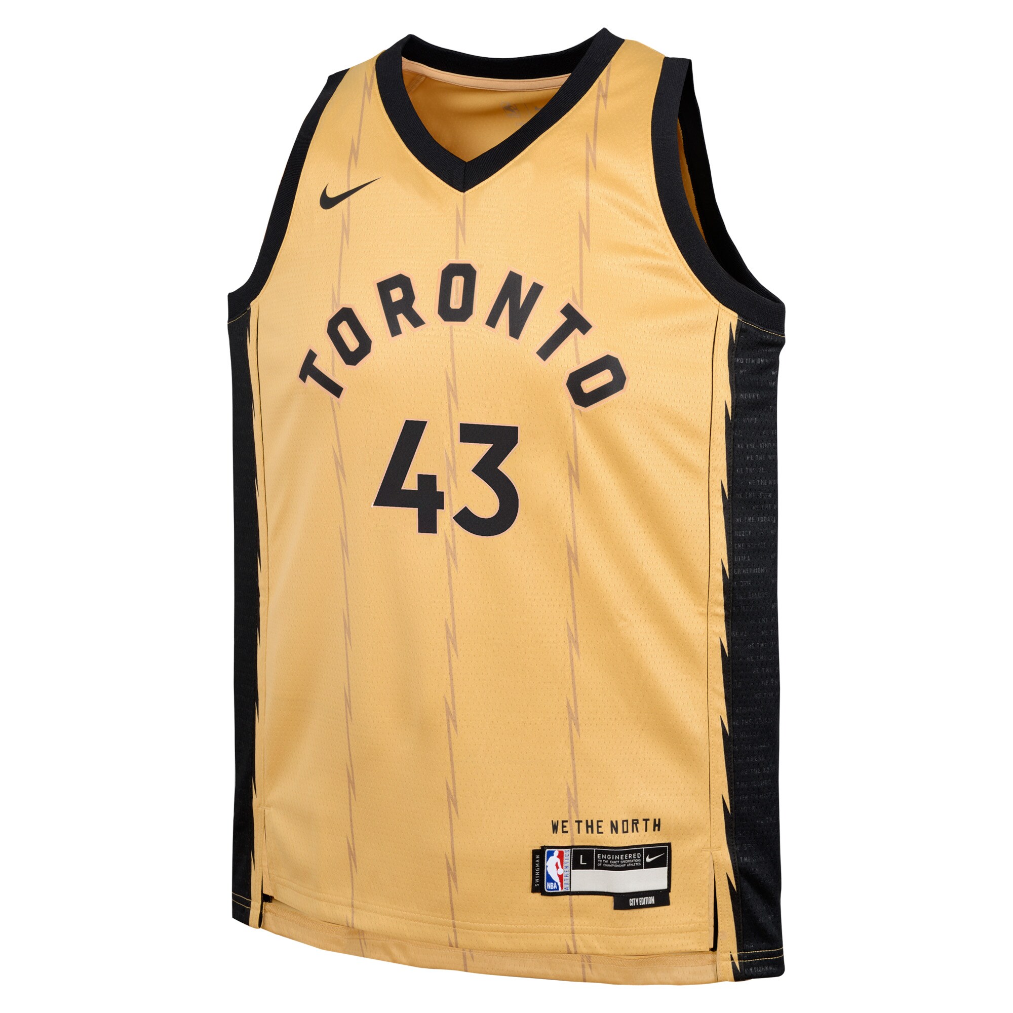 NBA youth toronto raptors pascal siakam nike gold swingman replica jersey – city edition Collection - Official Jerseys & Hats | NBA Store
