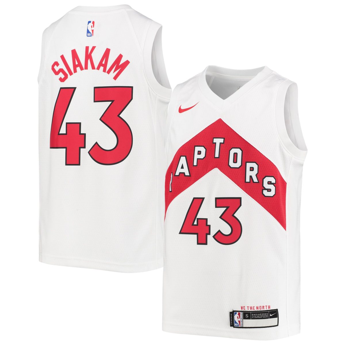 NBA youth toronto raptors pascal siakam nike white swingman jersey – association edition Collection - Official Jerseys & Hats | NBA Store
