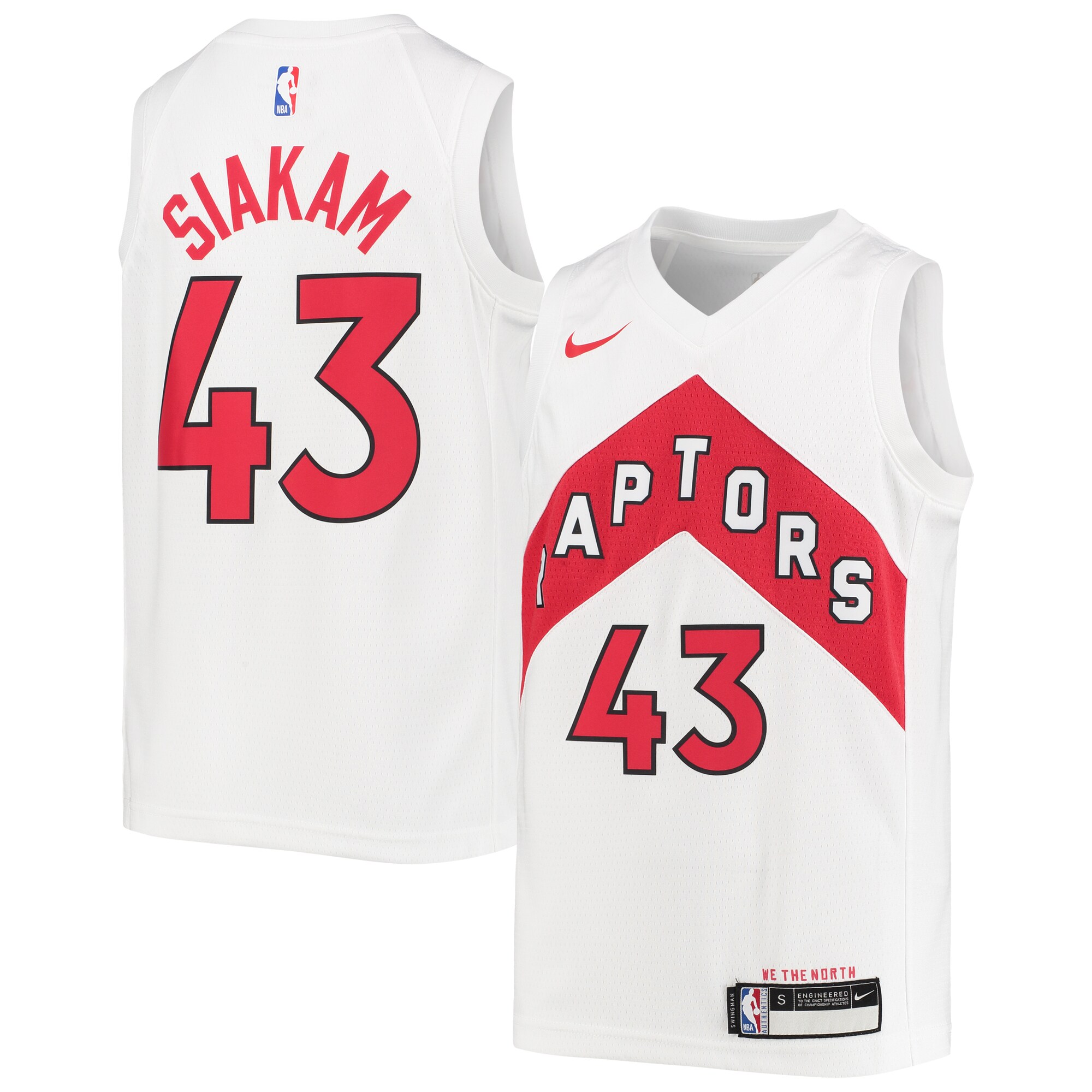 NBA youth toronto raptors pascal siakam nike white swingman jersey – association edition Collection - Official Jerseys & Hats | NBA Store