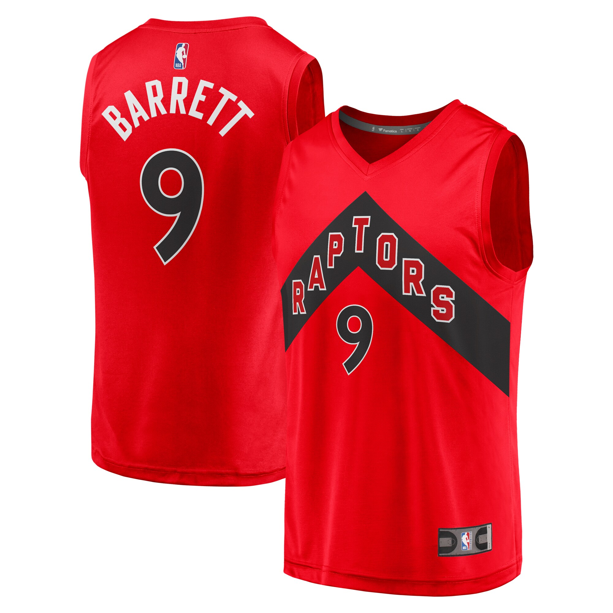 NBA youth toronto raptors rj barrett fanatics red fast break player jersey – icon edition Collection - Official Jerseys & Hats | NBA Store
