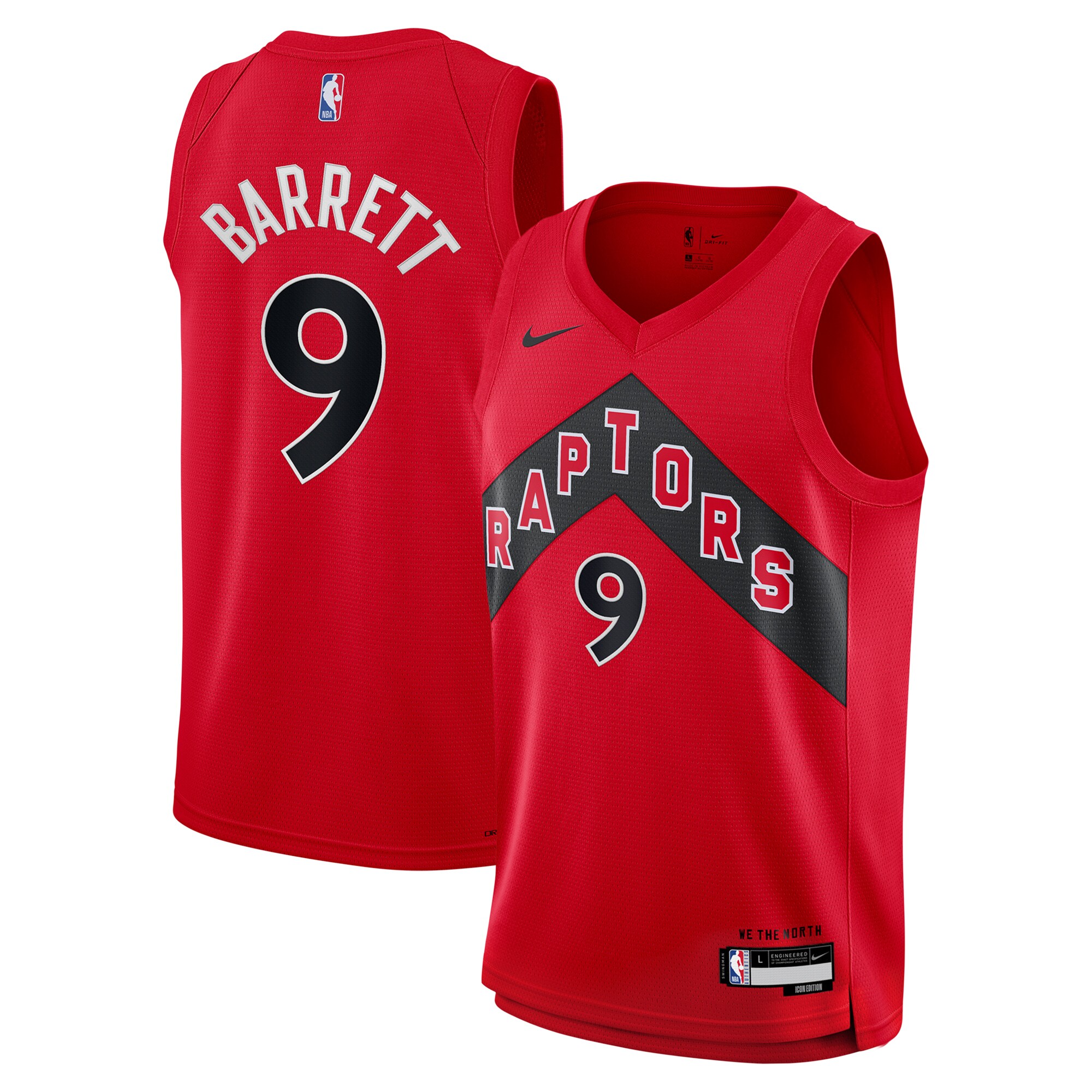 NBA youth toronto raptors rj barrett nike red swingman jersey – icon edition Collection - Official Jerseys & Hats | NBA Store