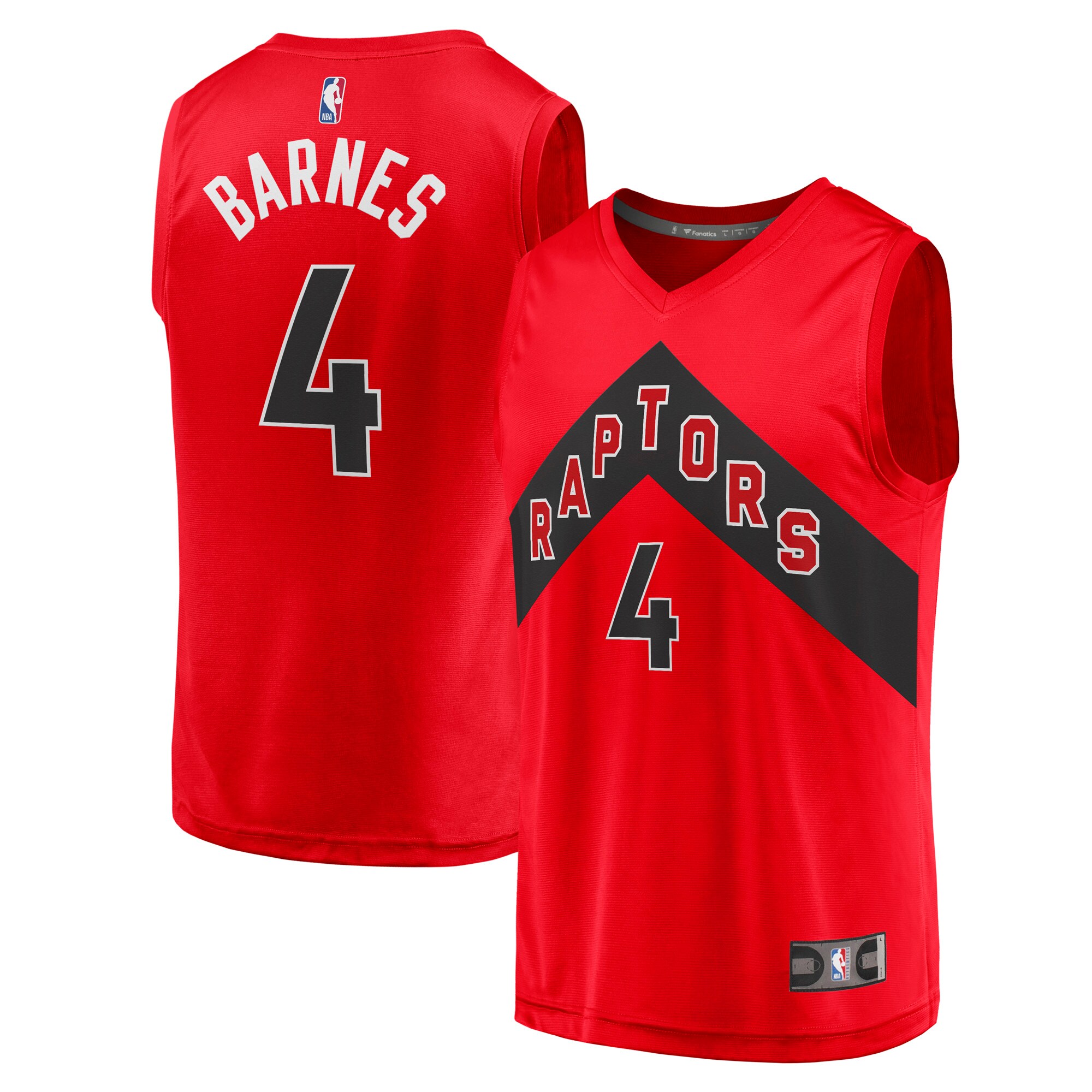 NBA youth toronto raptors scottie barnes fanatics red fast break replica jersey – icon edition Collection - Official Jerseys & Hats | NBA Store