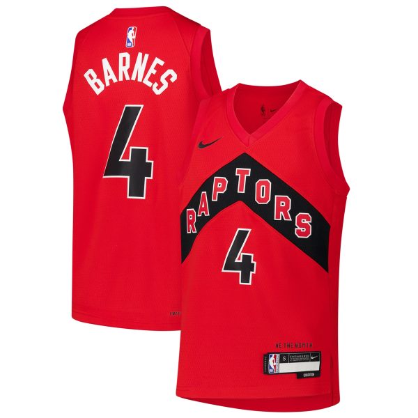 NBA youth toronto raptors scottie barnes nike red swingman jersey – icon edition Collection - Official Jerseys & Hats | NBA Store