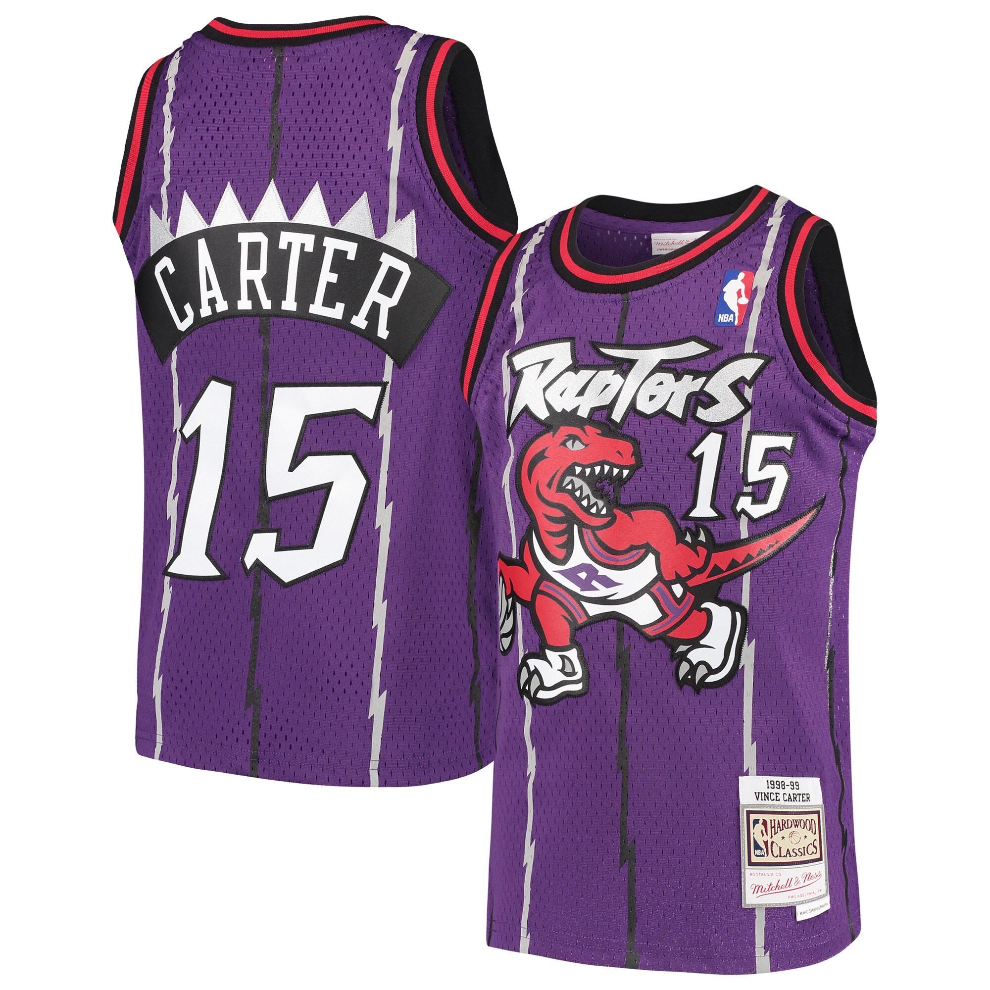 NBA youth toronto raptors vince carter mitchell amp ness purple 199899 hardwood classics swingman throwback jersey Collection - Official Jerseys & Hats | NBA Store