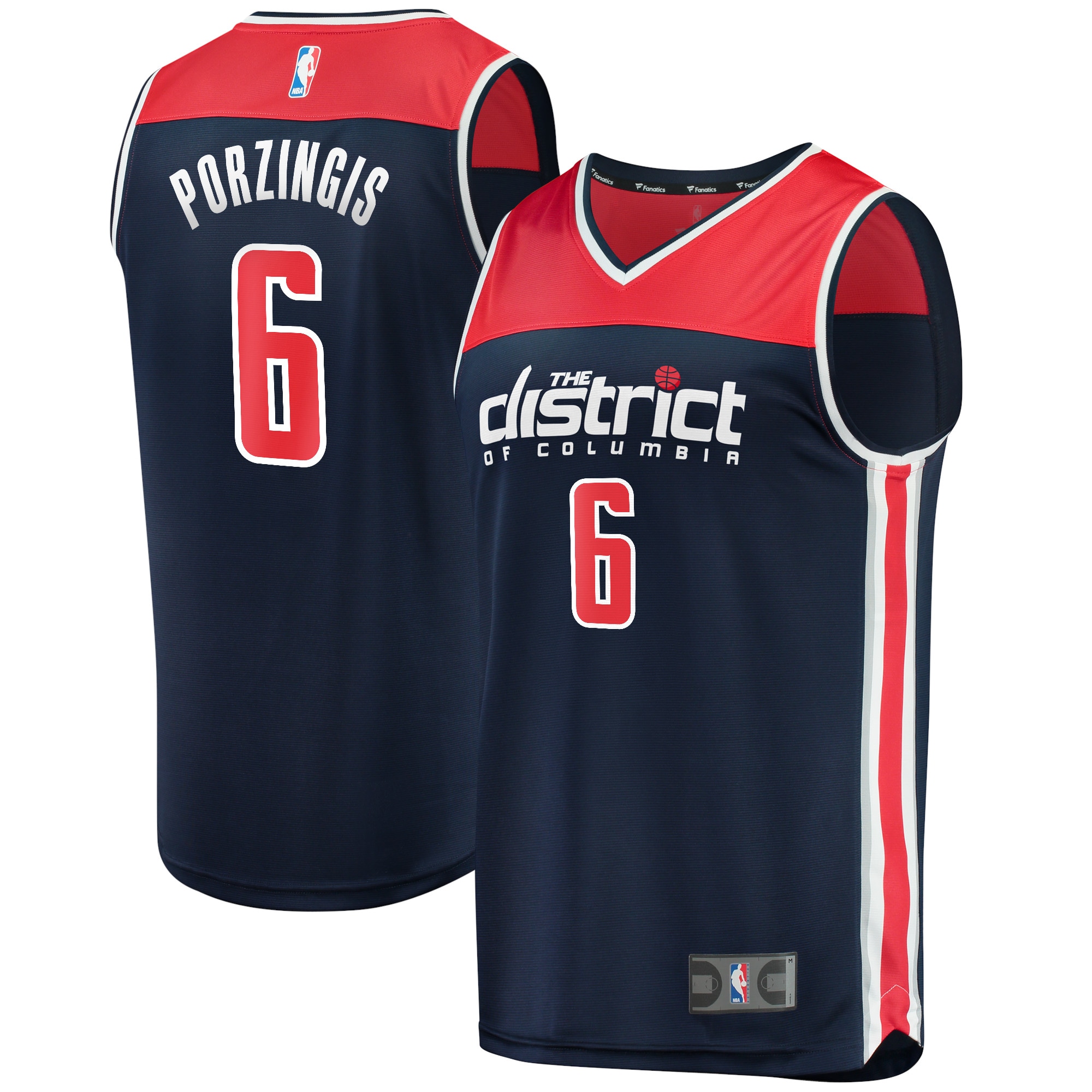 NBA youth washington wizards kristaps porzingis fanatics navy fast break player jersey – statement edition Collection - Official Jerseys & Hats | NBA Store